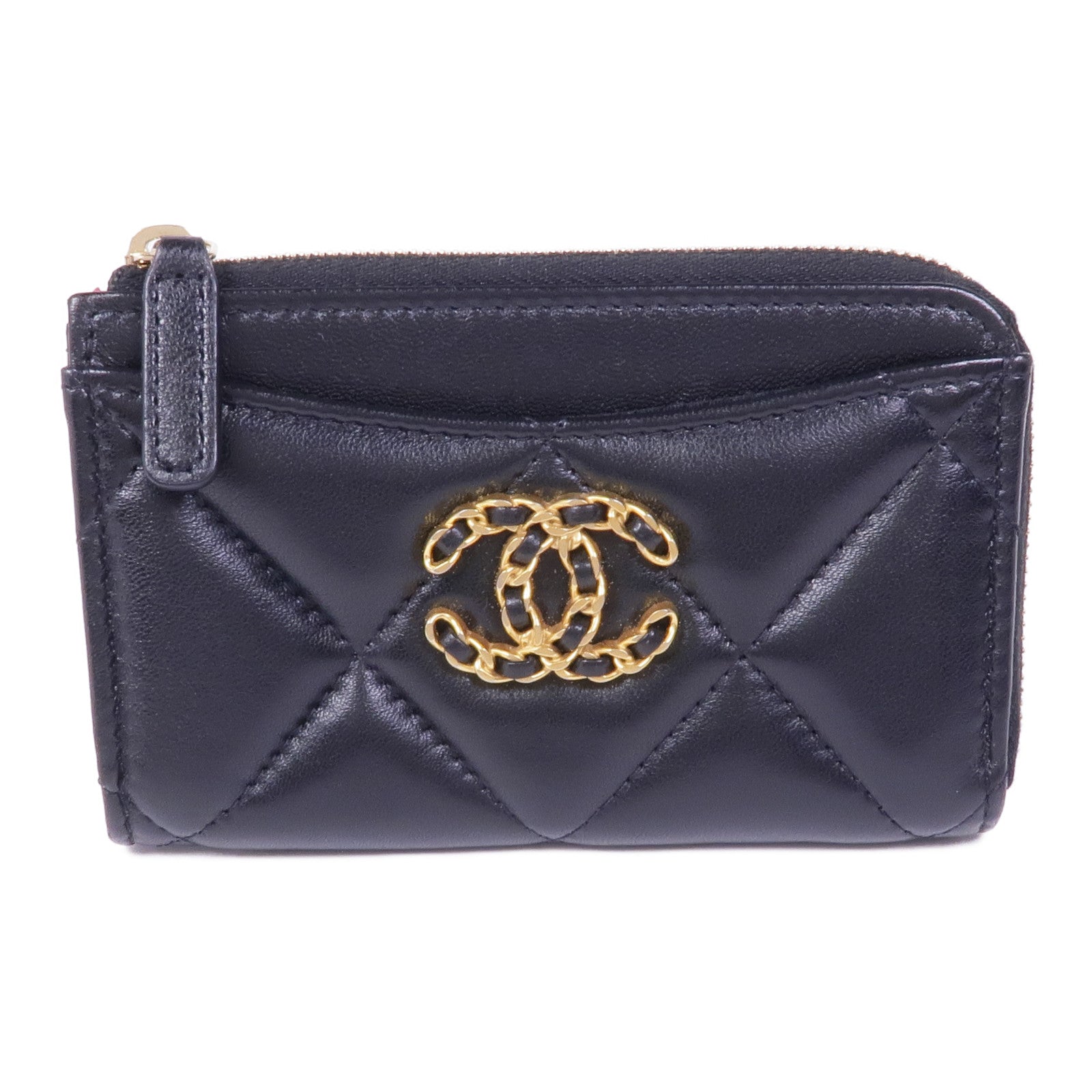 CHANEL 羊皮皮革C19 Card Case金扣卡片套
