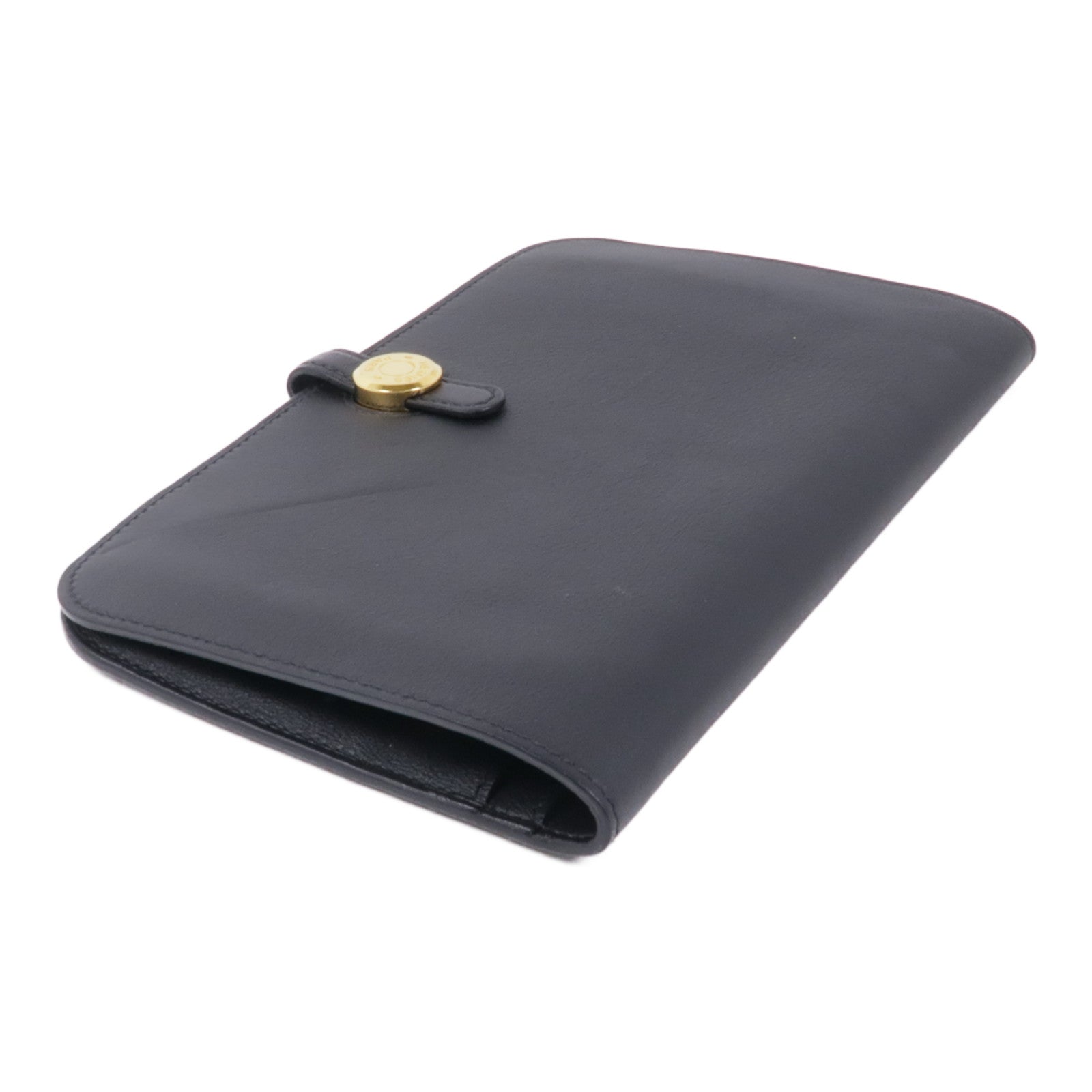 HERMES Swift皮革Dogon Long Wallet金扣長錢包Noir