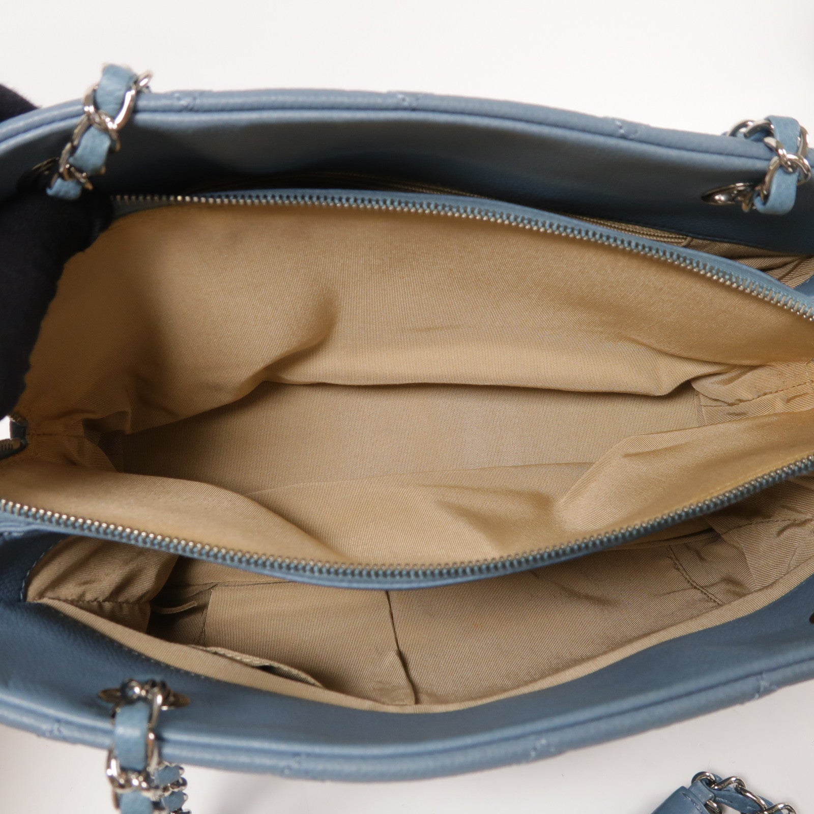 CHANEL CC SHW Shoulder Bag Calfskin Leather Blue