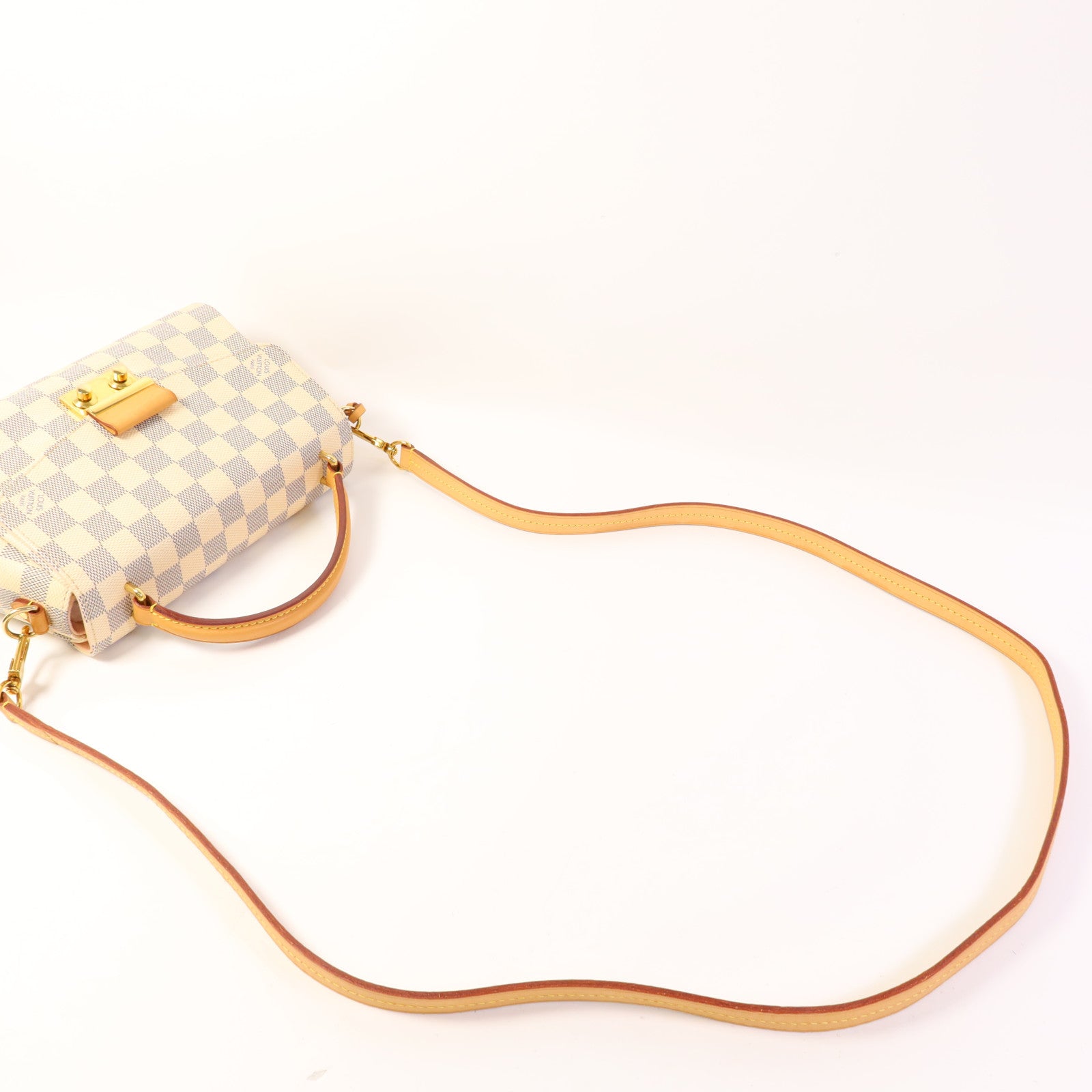 LOUIS VUITTON Damier Azur Croisette金扣手挽肩背兩用袋