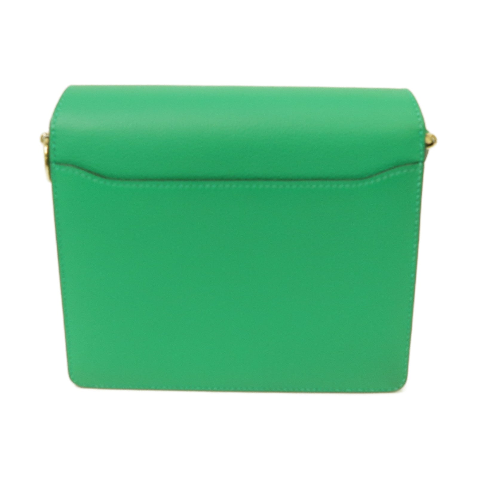 HERMES 【清倉大減價】Evercolor皮革Mini Roulis Shoulder Bag金扣肩背袋Menthe薄荷綠色