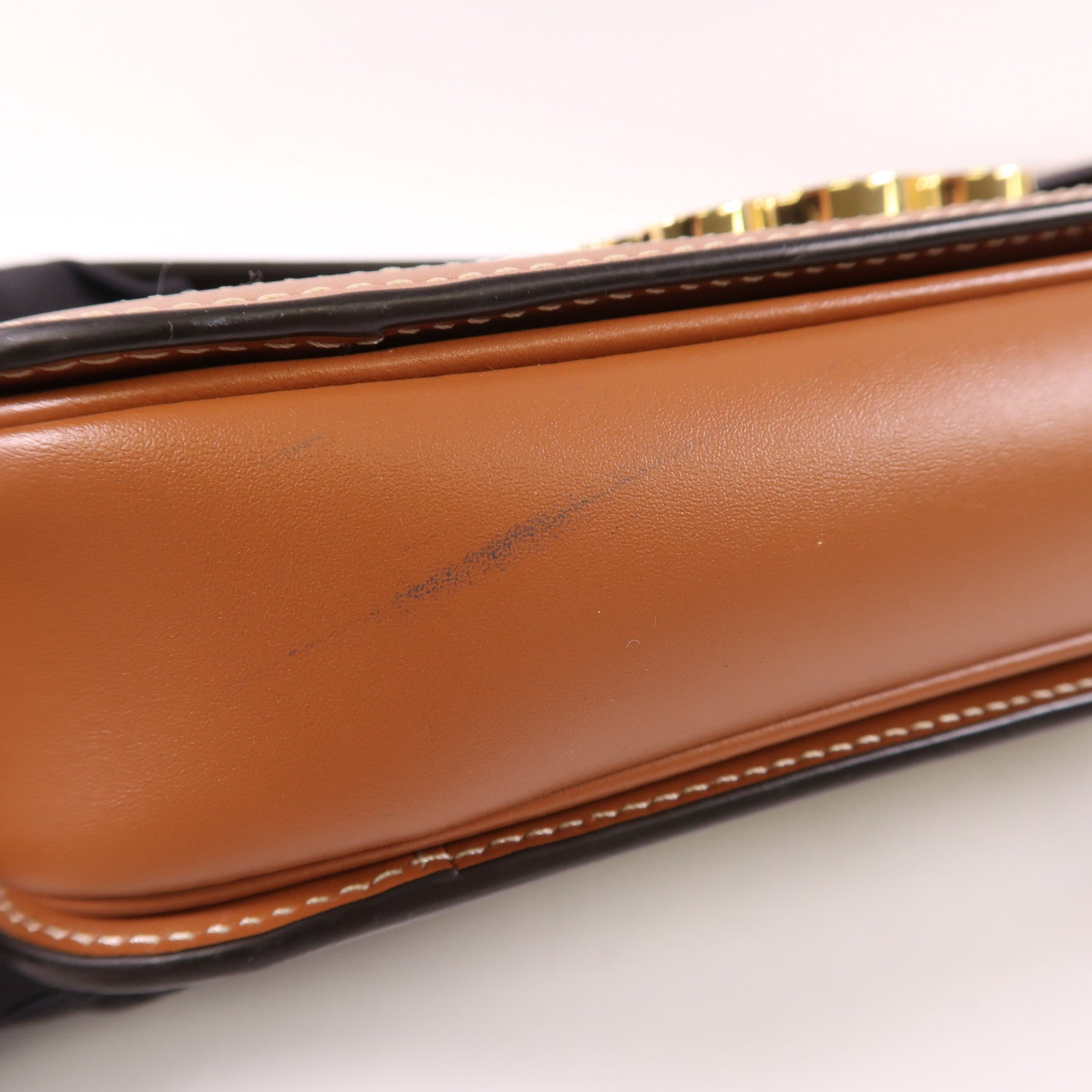 CELINE 塗層帆布Classique Triomphe Bag金扣肩背袋