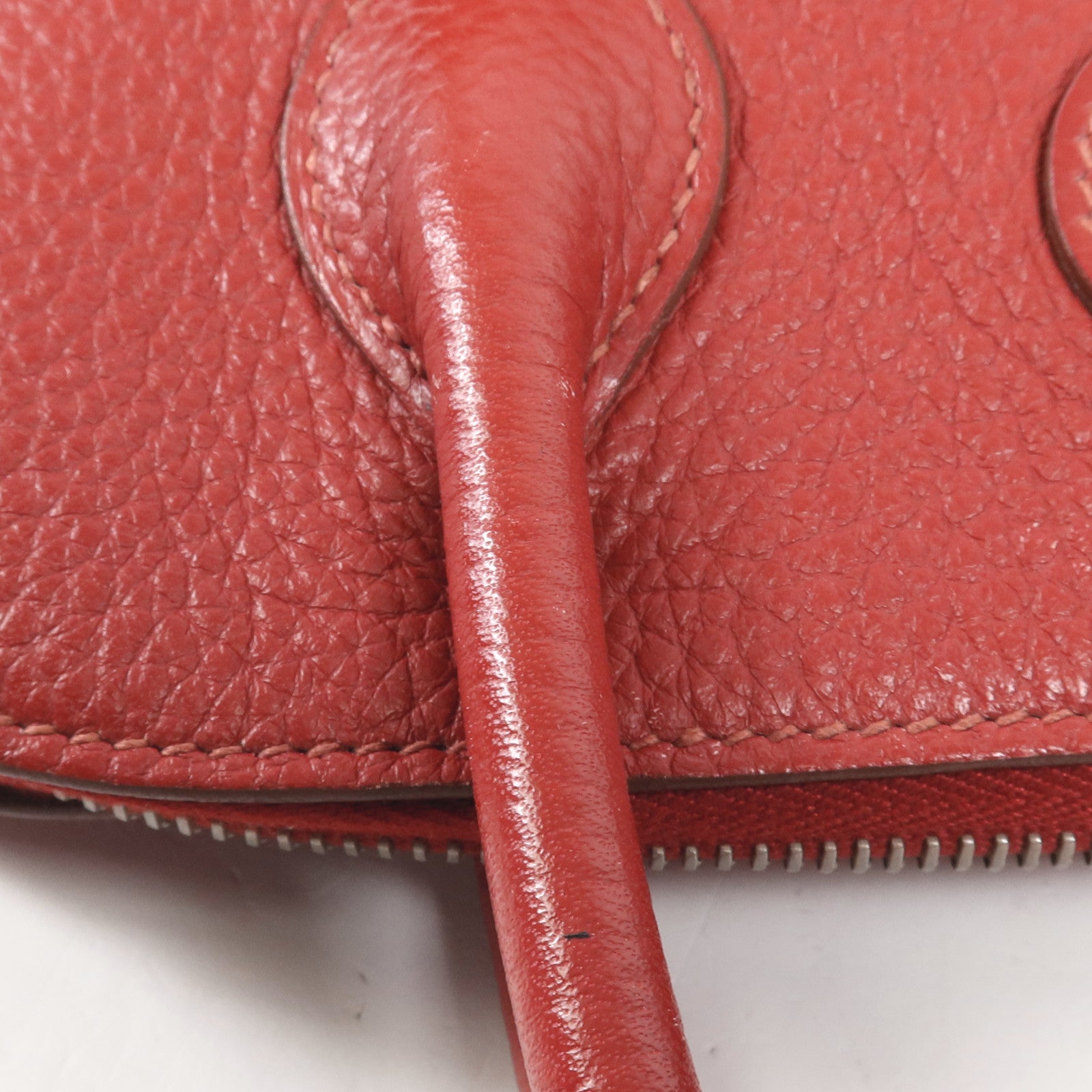 HERMES Clemence皮革Bolide 31銀扣手挽肩背兩用袋Vermillon