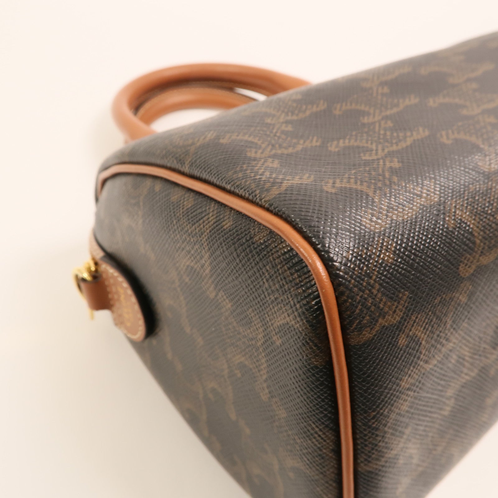 CELINE 塗層帆布Shoulder Bag金扣手挽肩背兩用袋