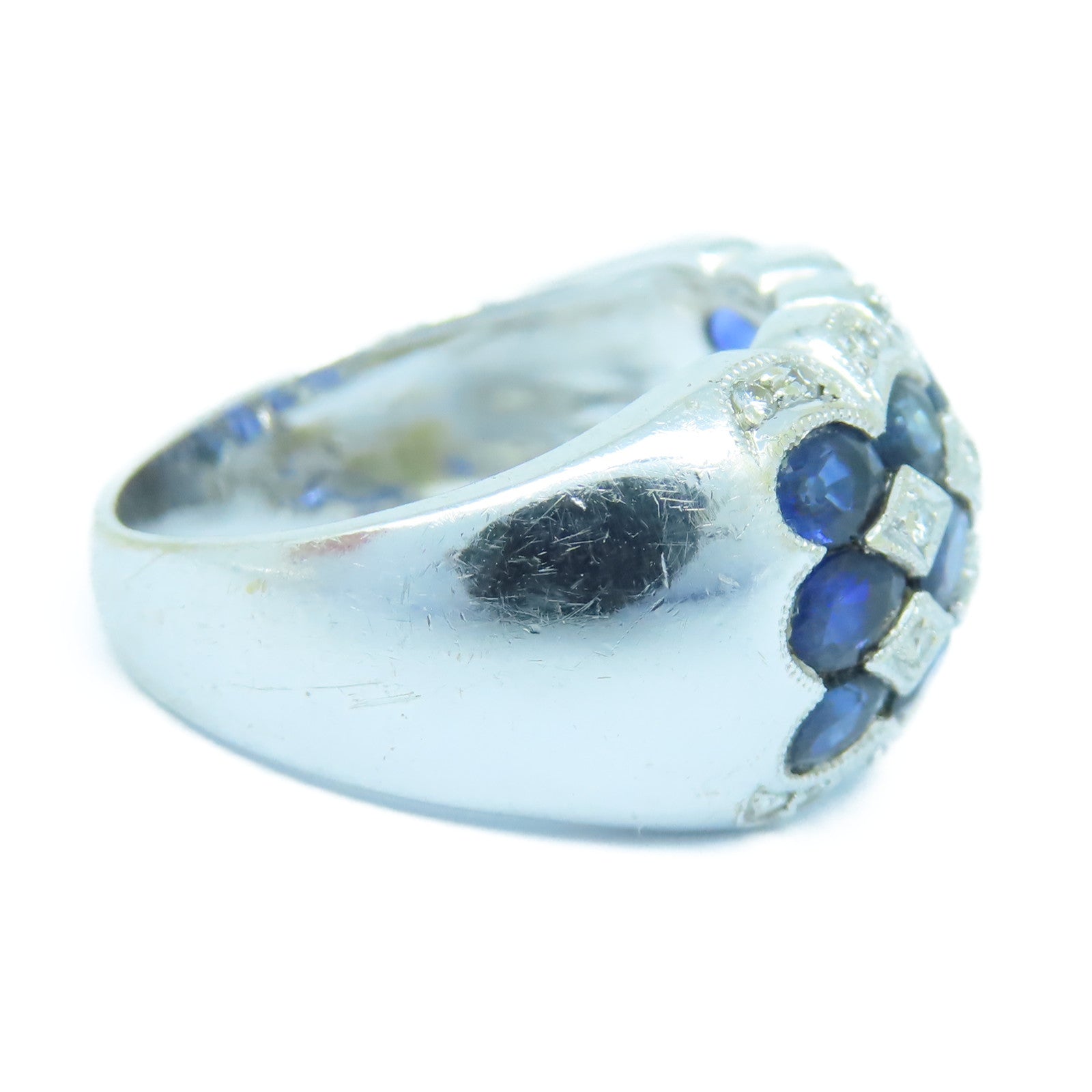 JEWELRY 【激減優惠】18K白金Sapphire Diamond Ring鑽石/藍寶石戒指US#7