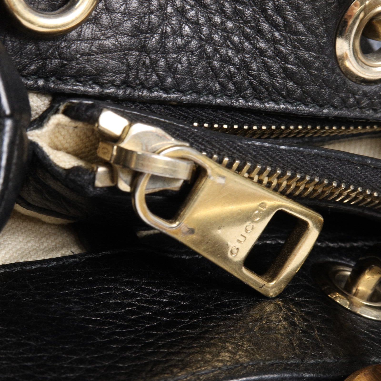 GUCCI 帆布Flora Knight Bamboo Shopper Medium Tote手挽肩背兩用袋