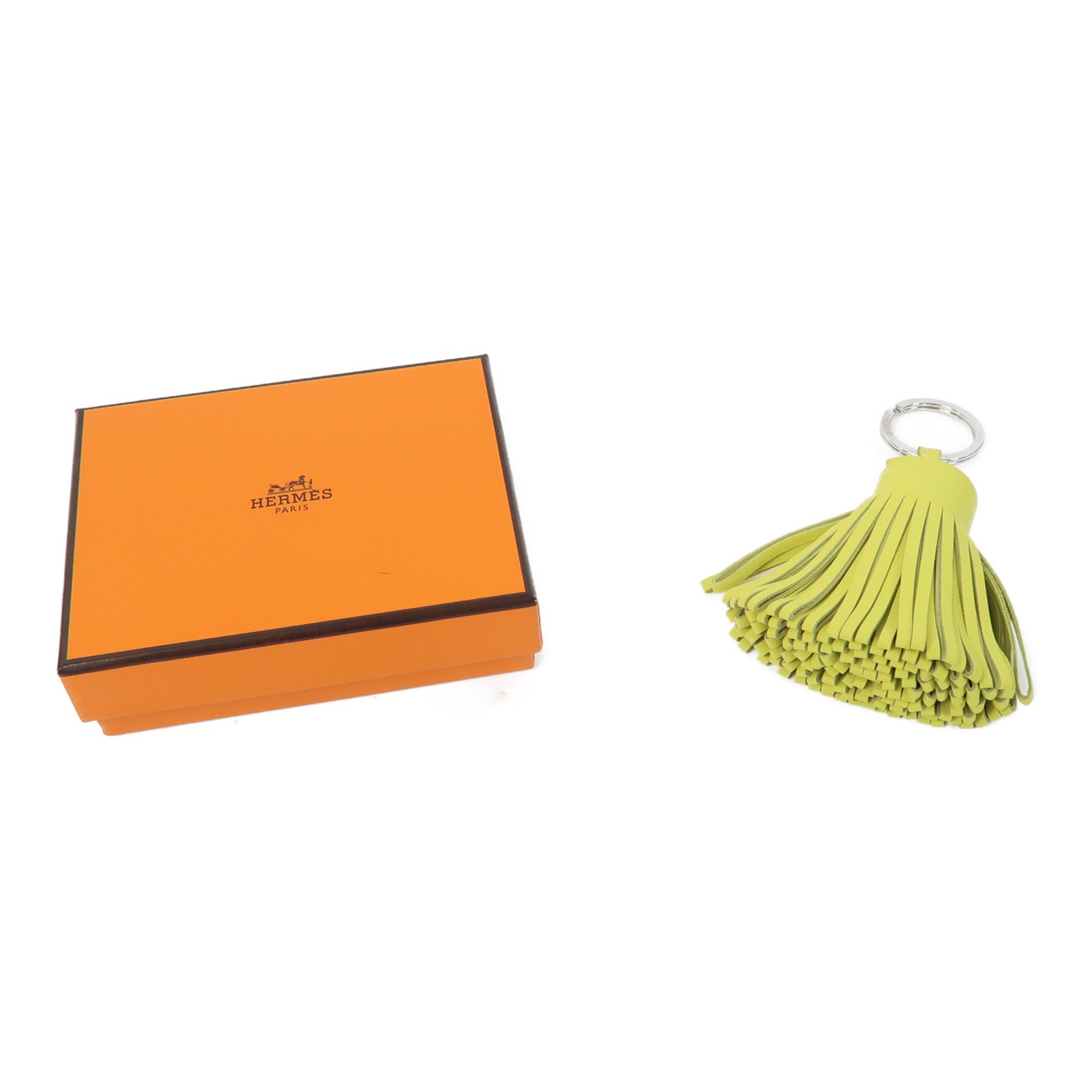 HERMES Swift皮革Carmen掛飾Lime/萊姆色