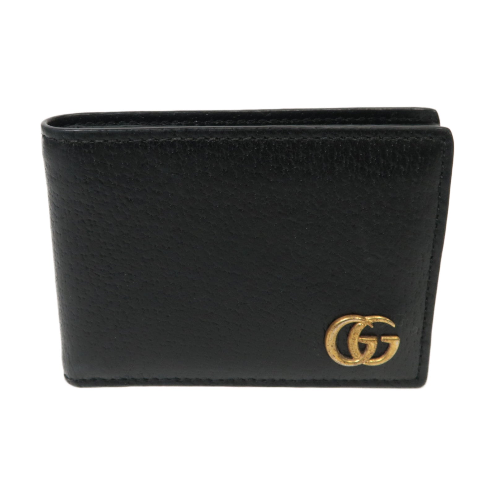 GUCCI 【激減優惠】牛皮皮革Wallet金扣錢包黒色