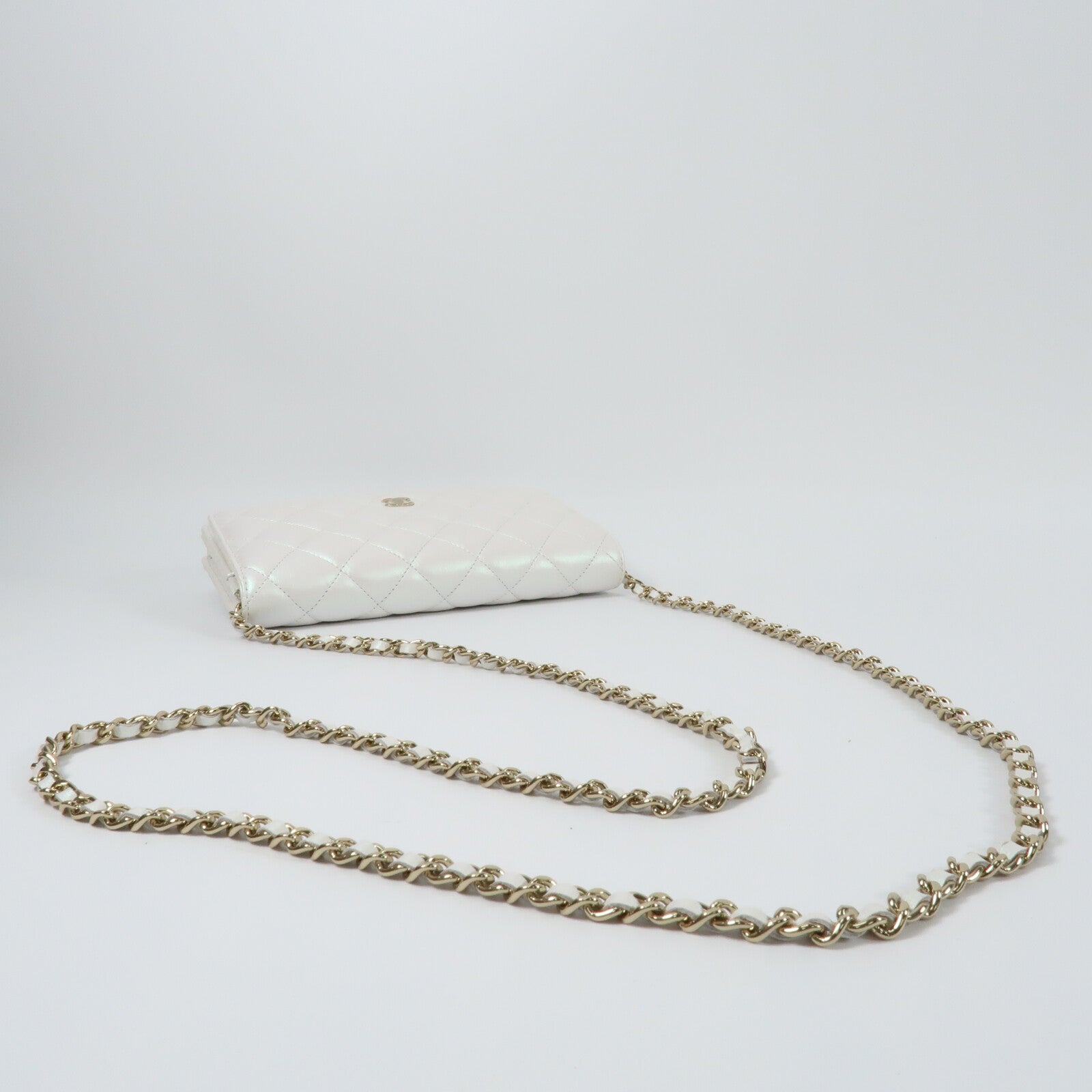 CHANEL 羊皮皮革WOC Wallet On Chain金扣鏈帶肩背袋