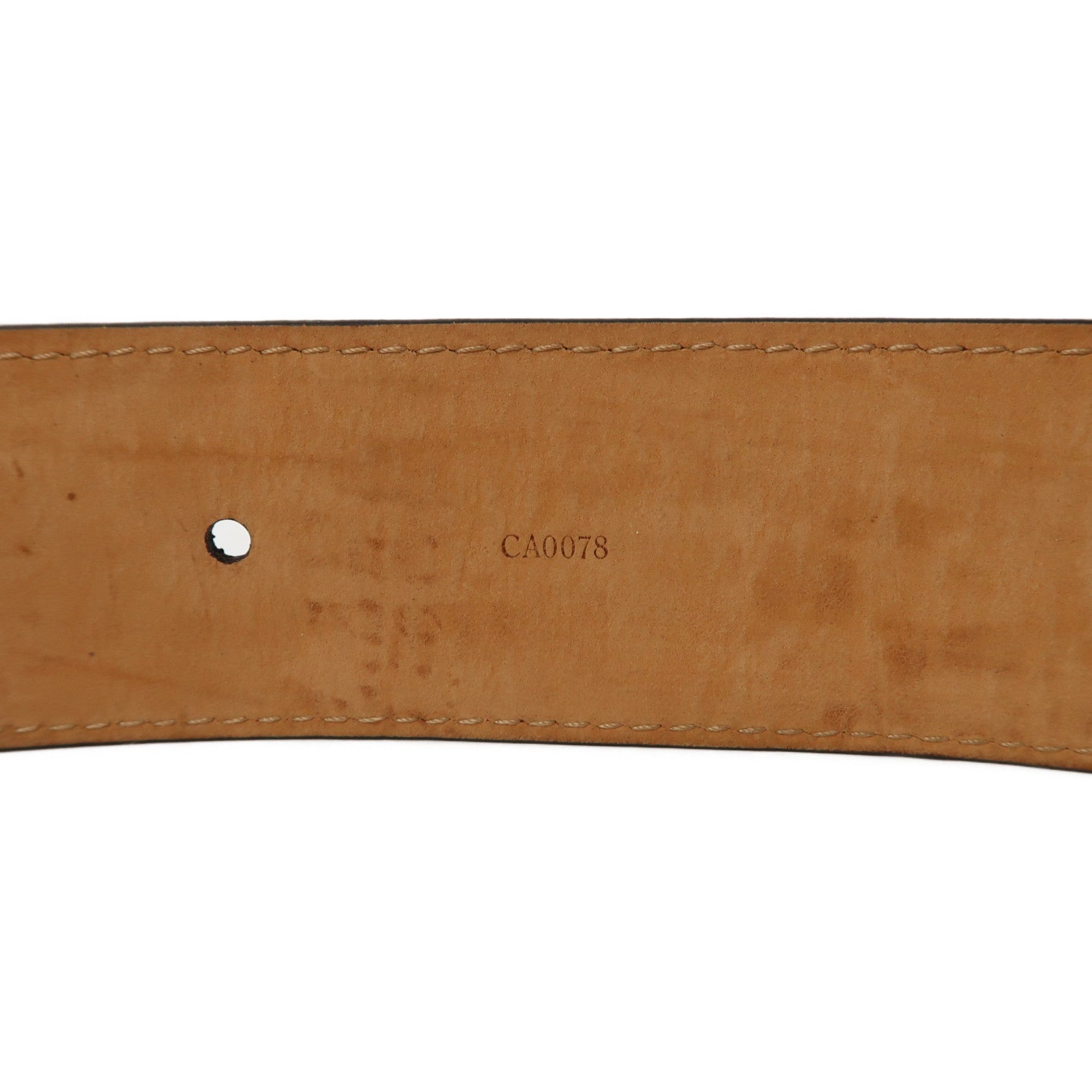 LOUIS VUITTON Monogram Belt金扣皮帶啡色