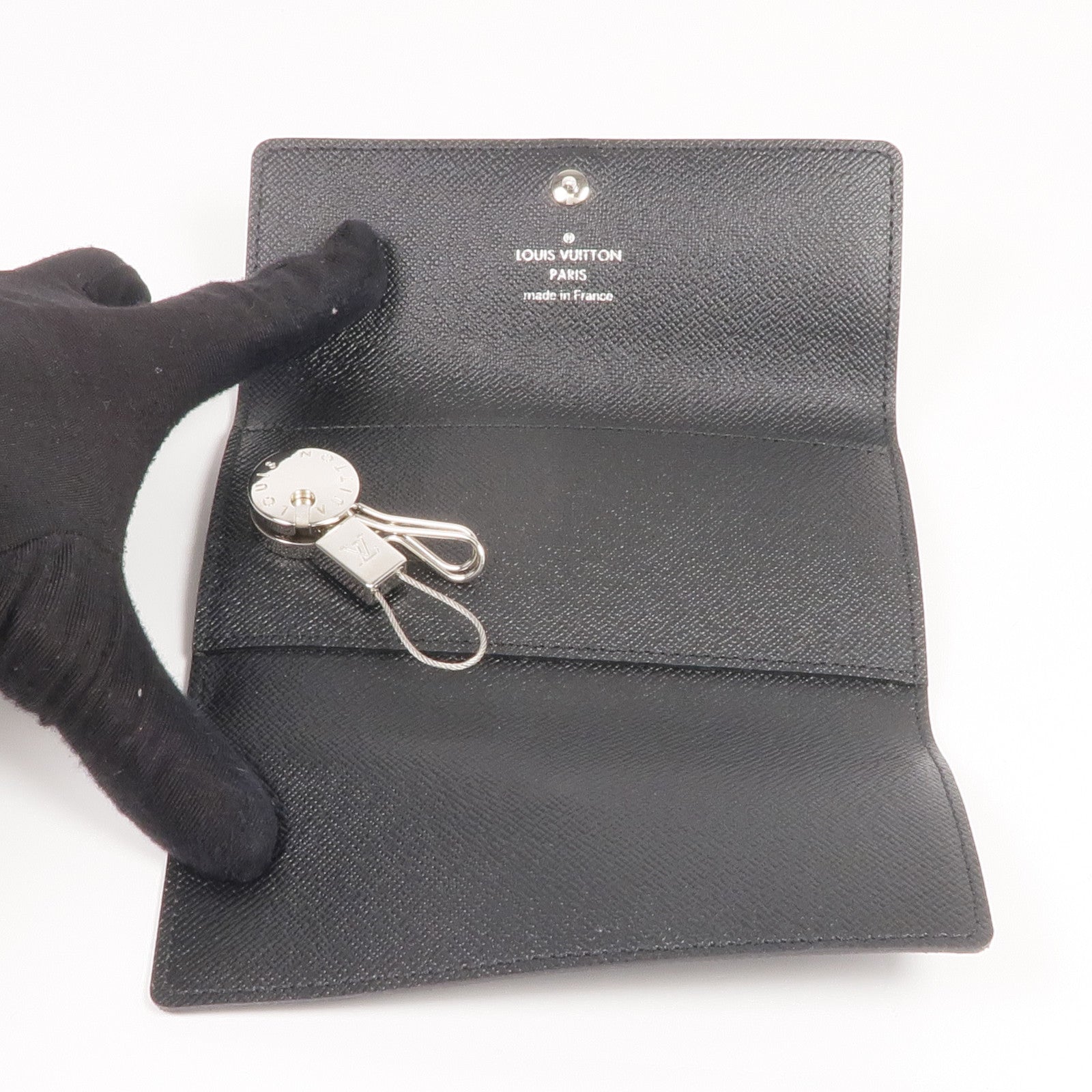 LOUIS VUITTON Damier Graphite Porte Cles Voiture銀扣鎖匙包