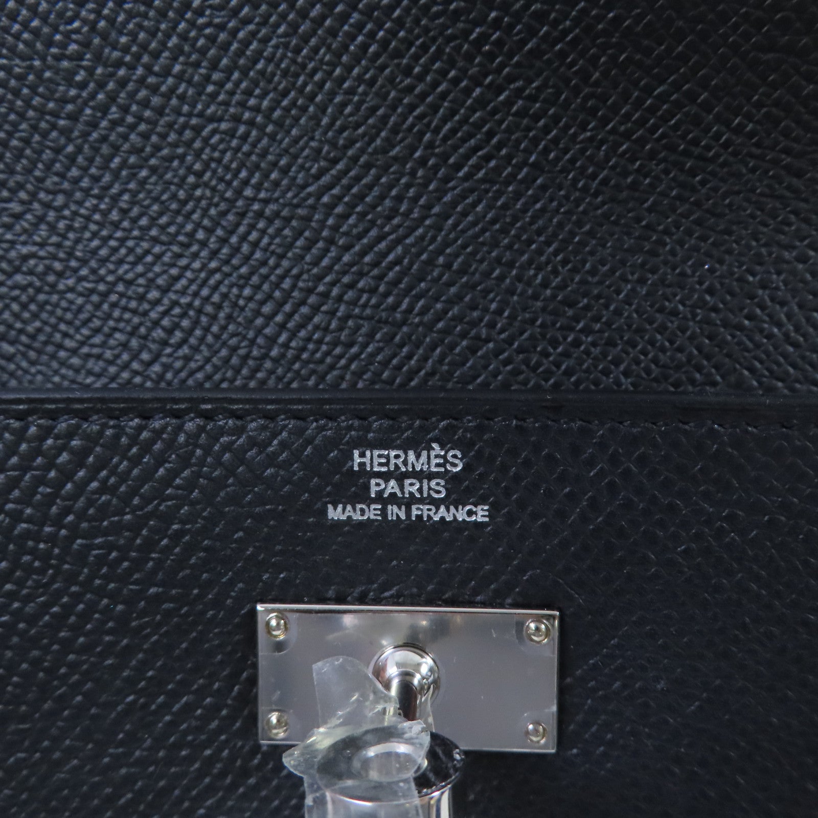 HERMES Epsom皮革Kelly Wallet銀扣長錢包黑色
