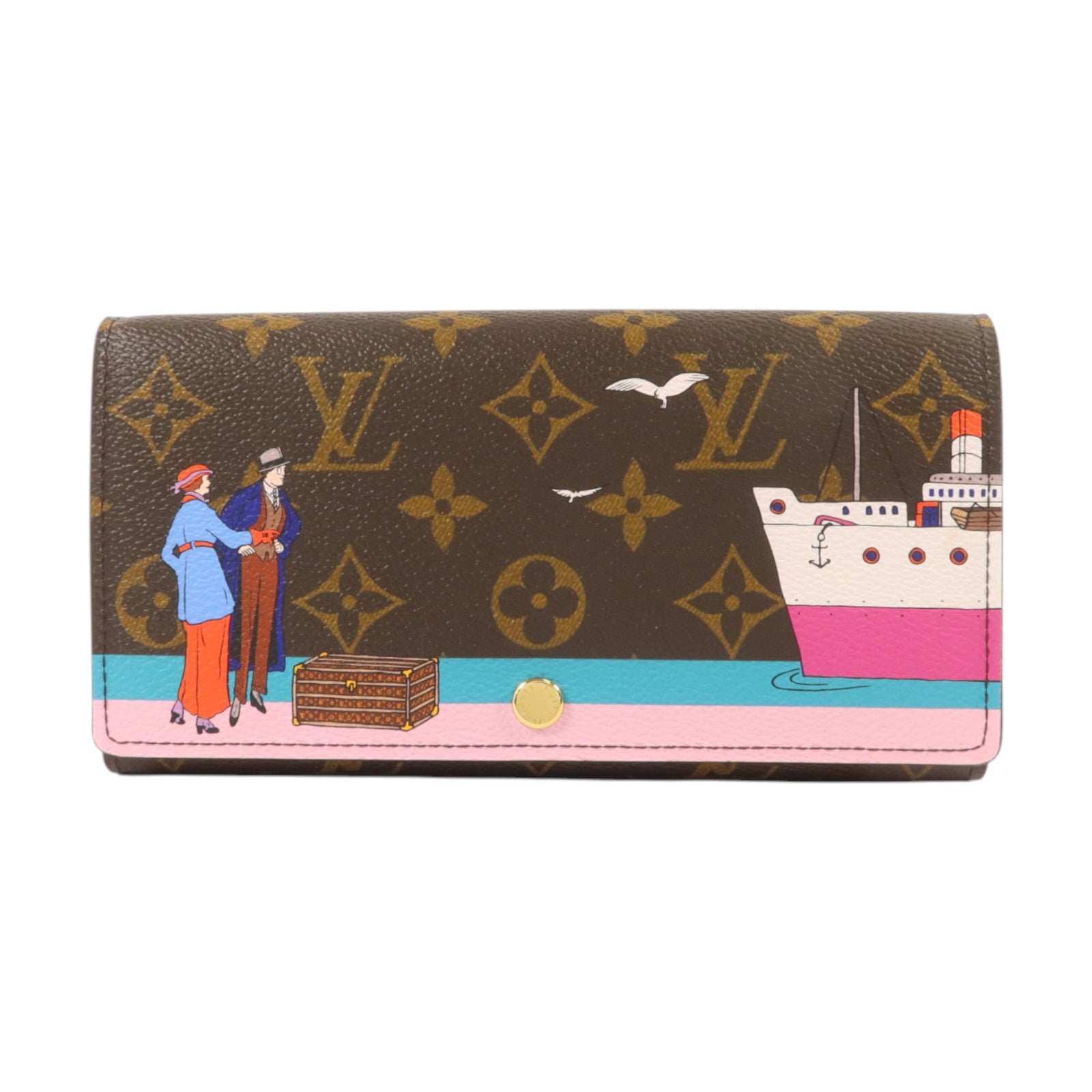 LOUIS VUITTON Monogram Sarah Wallet金扣長錢包