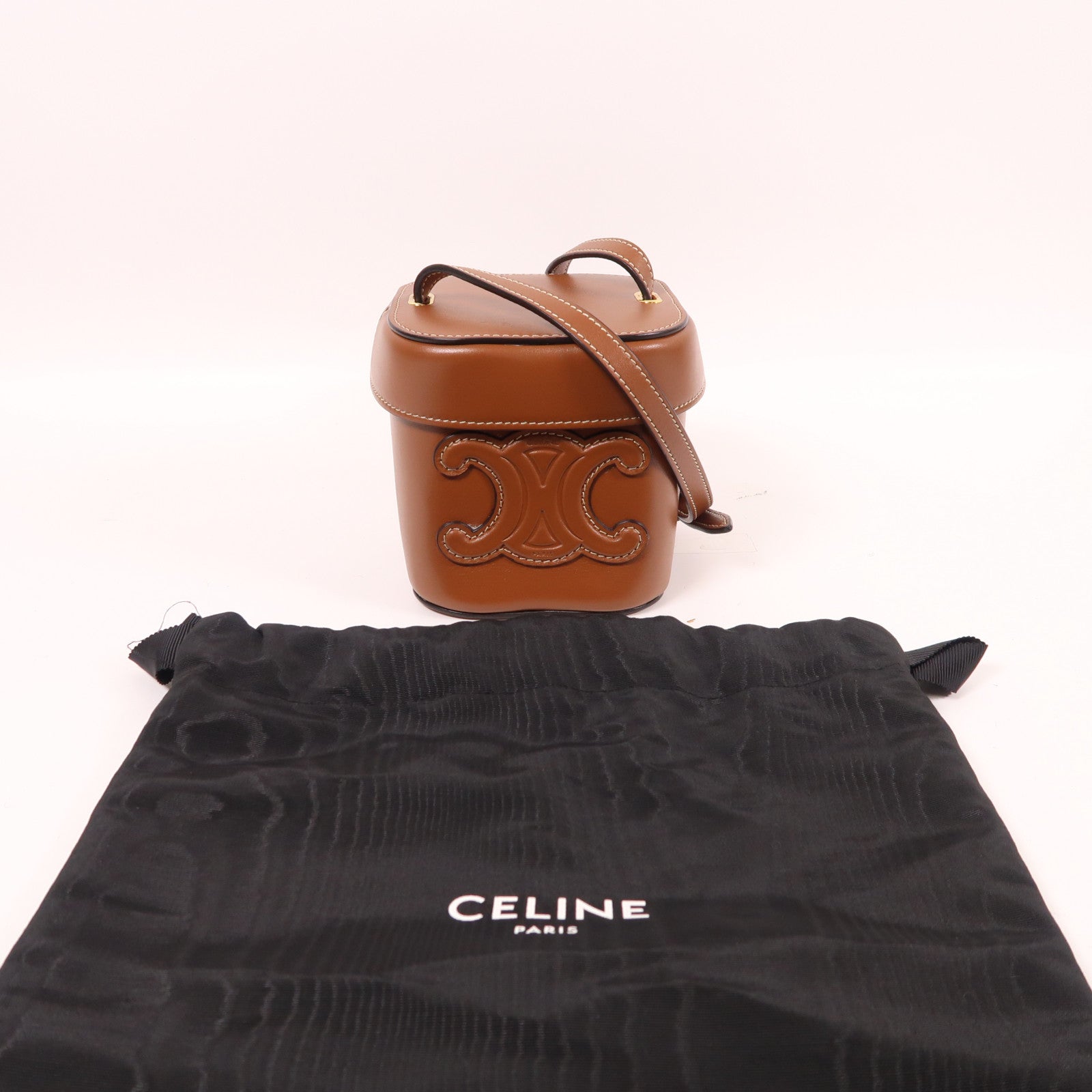 CELINE 牛皮皮革Small Box Cuir金扣肩背袋