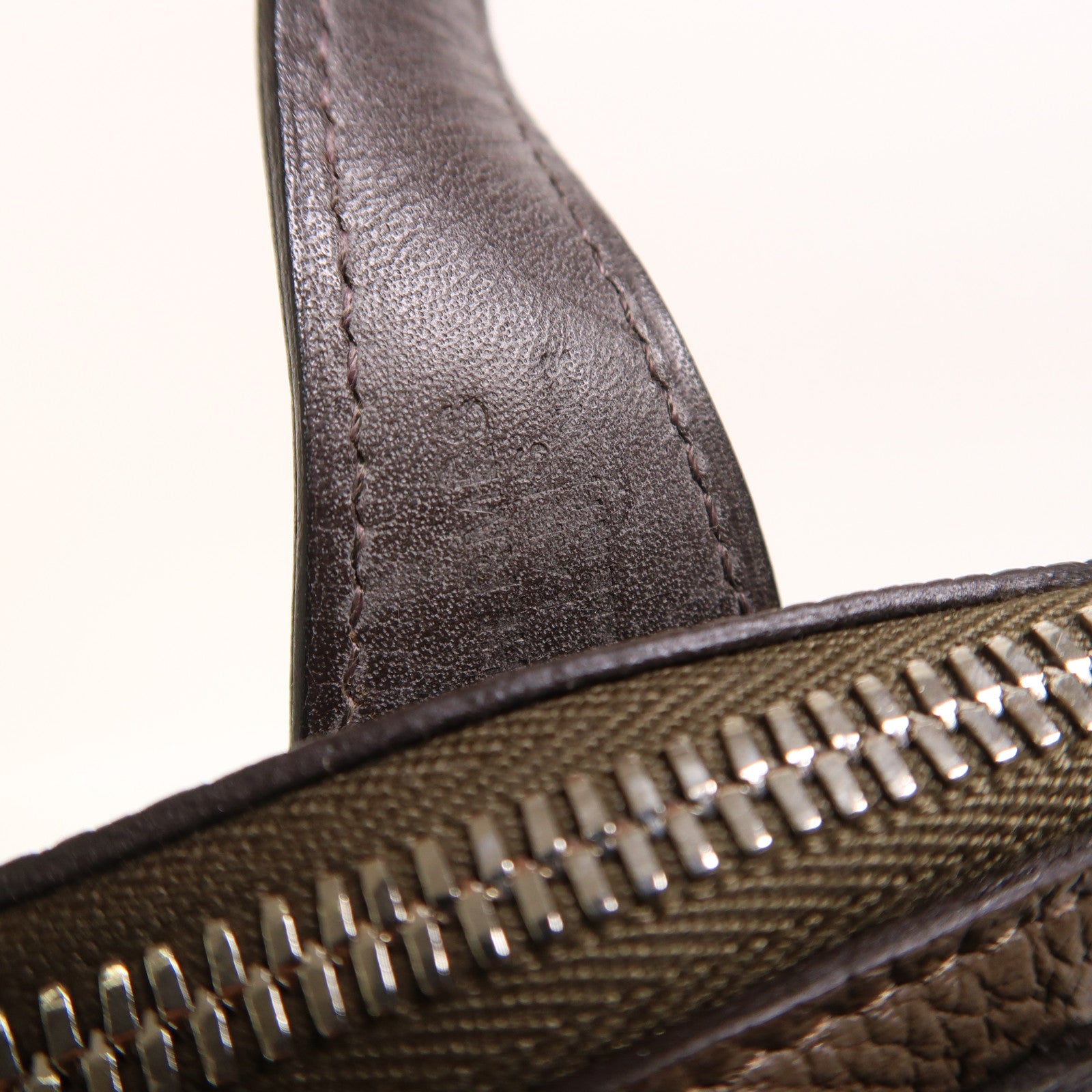 HERMES Togo皮革Victoria Business Bag銀扣手挽袋Etoupe