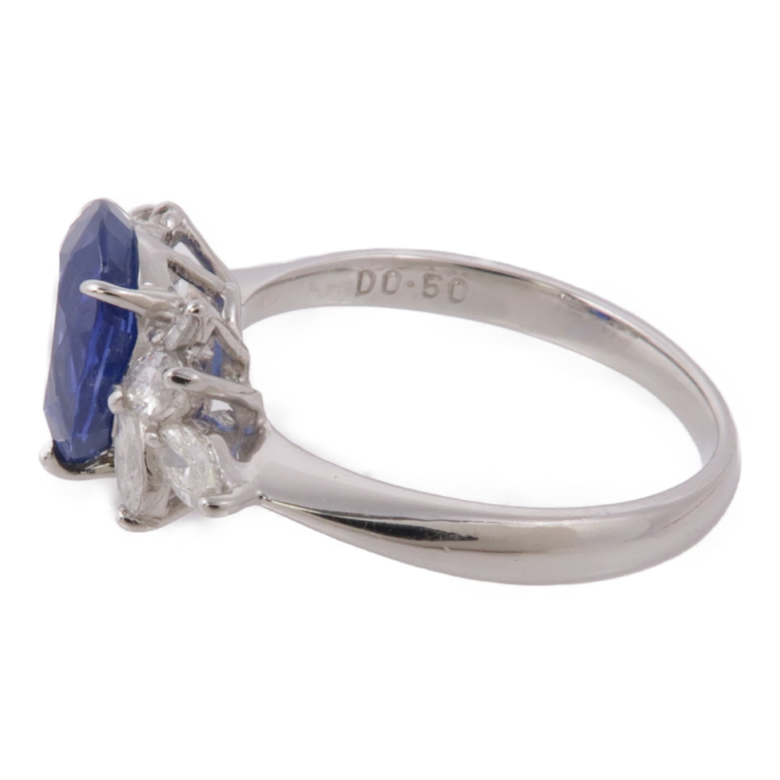 JEWELRY PT900鉑金Sapphire Diamond Ring鑽石/藍寶石戒指US#6