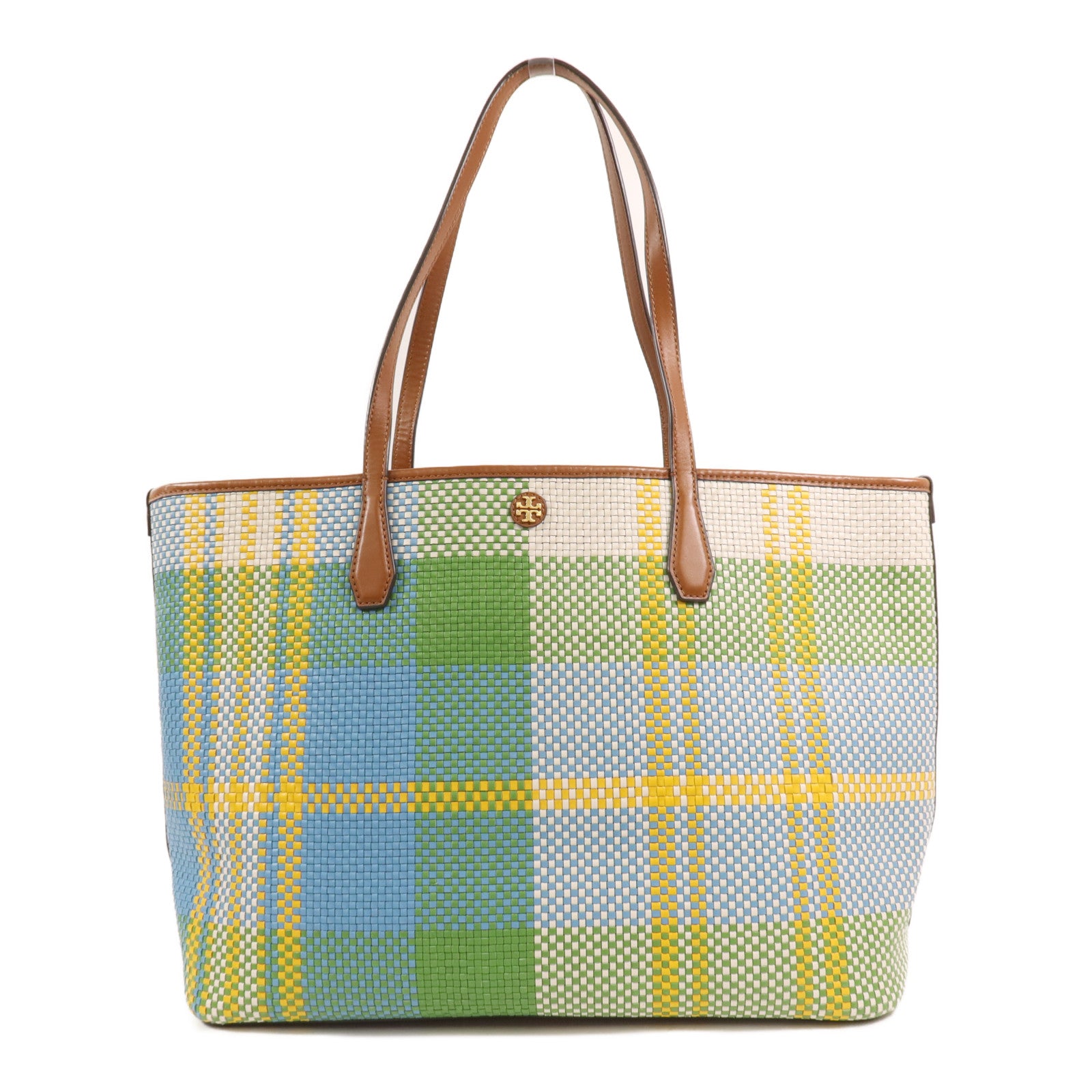 Tory Burch 牛皮皮革Tote Bag金扣肩背袋