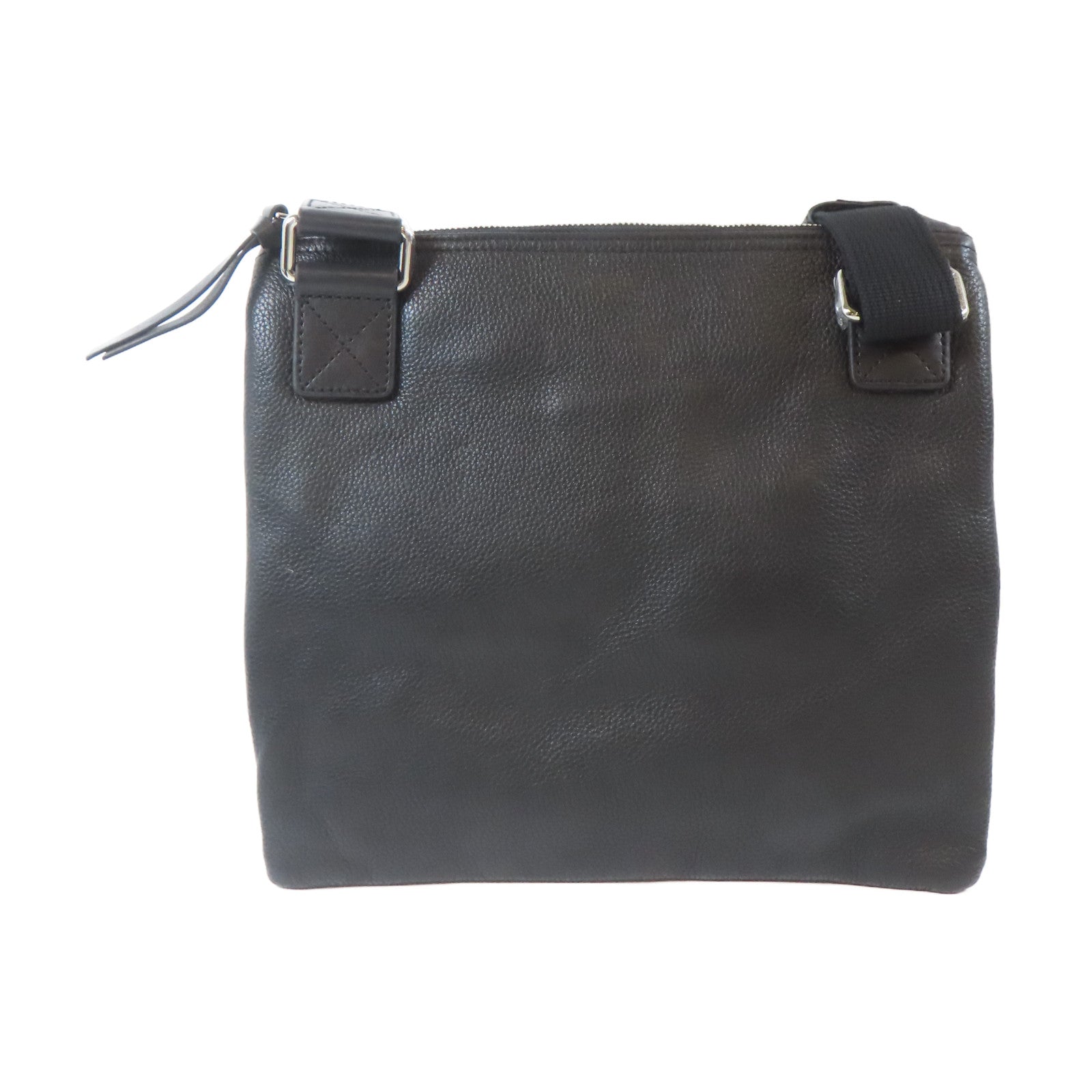 D&G 牛皮皮革Shoulder Bag銀扣肩背袋黑色