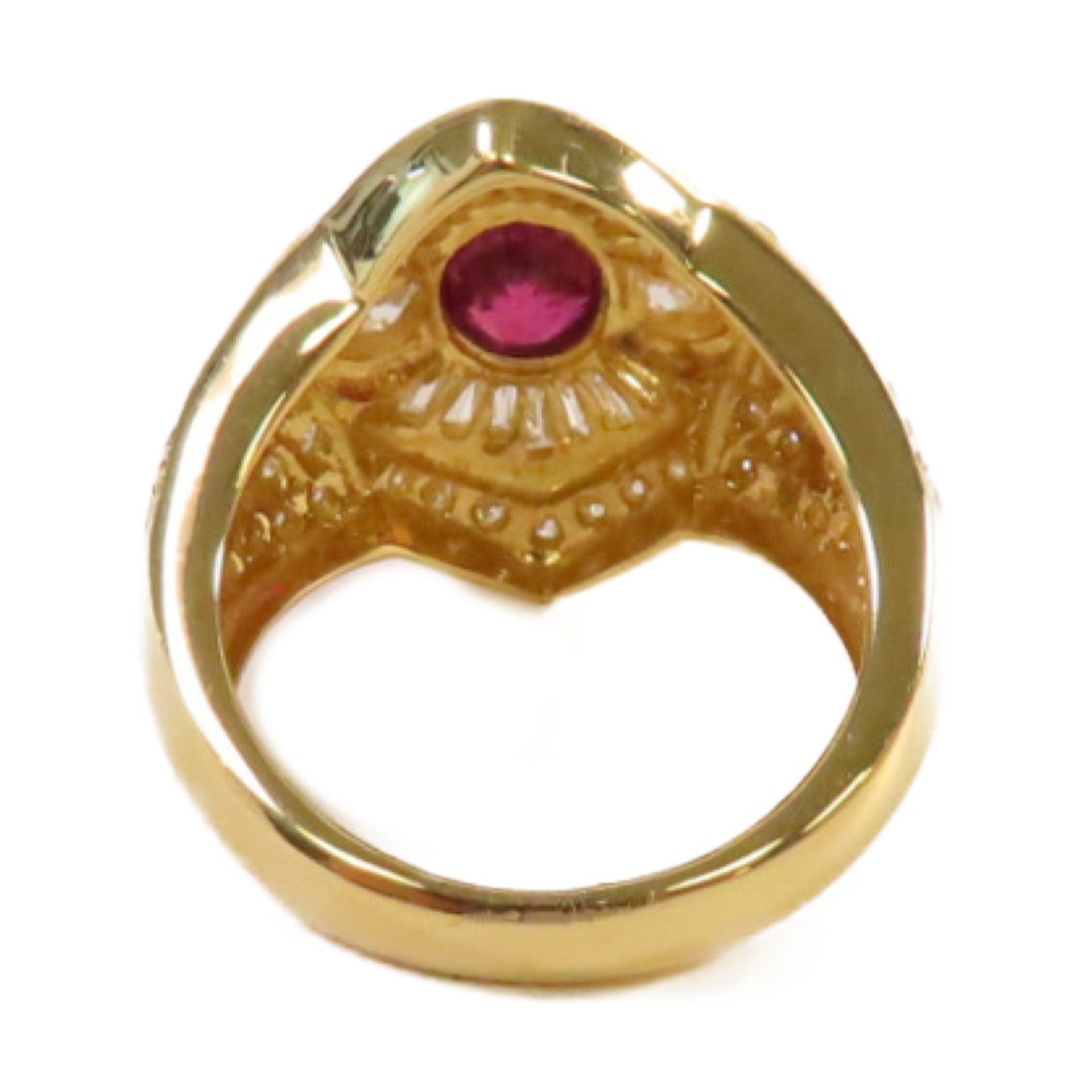 JEWELRY 【激減優惠】18K黃金/1.28ct紅寶石/1.51ct鑽石Ruby Ring戒指US#6.75