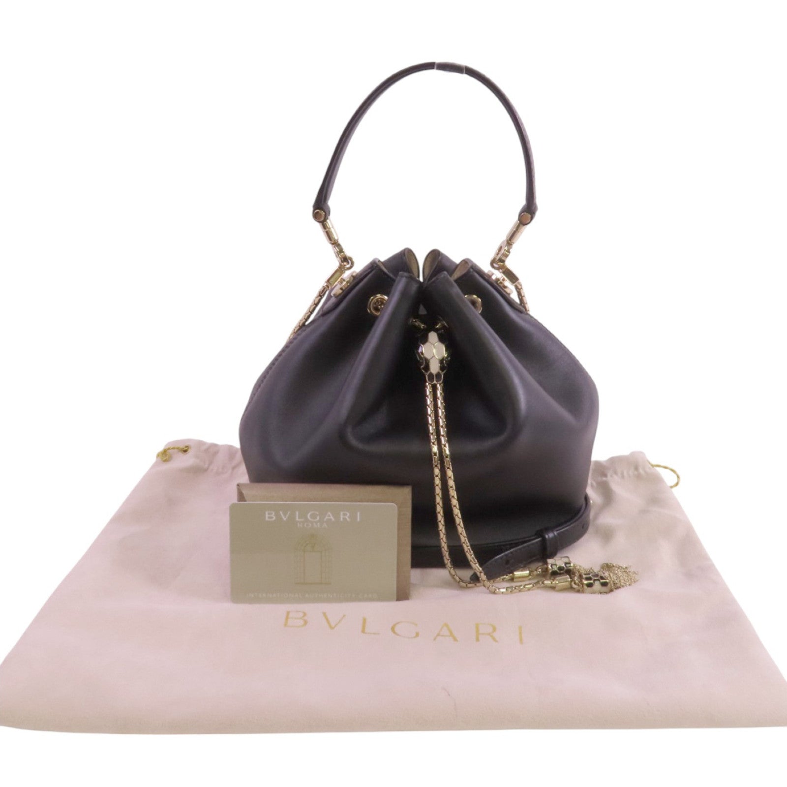 BVLGARI 牛皮皮革Chain Shoulder Bag金扣手挽肩背兩用袋