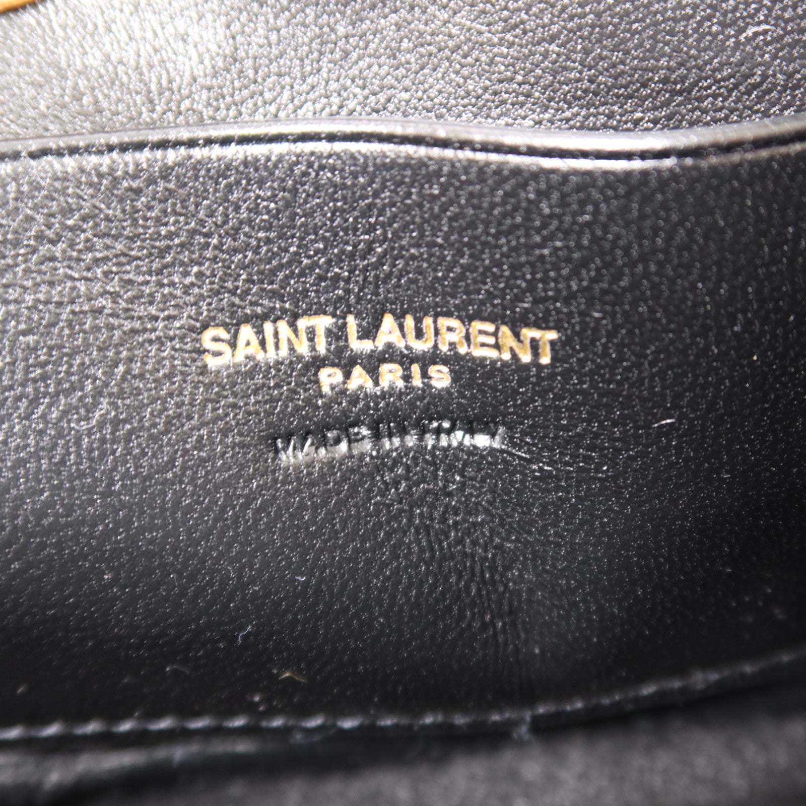 SAINT LAURENT YSL GHW Mini Lou Shoulder Bag Calfskin Leather Black 7006