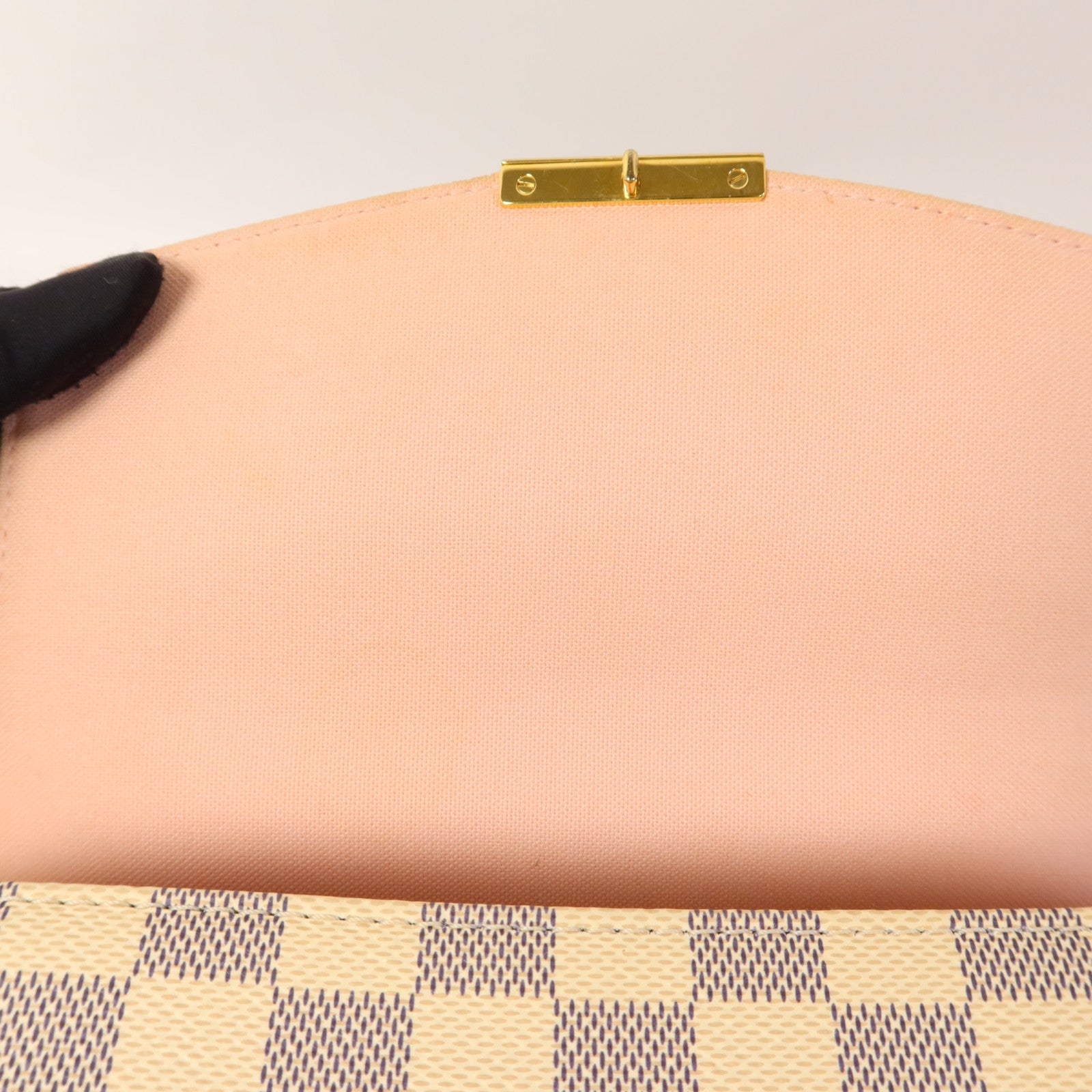 LOUIS VUITTON Damier Azur Croisette金扣手挽肩背兩用袋