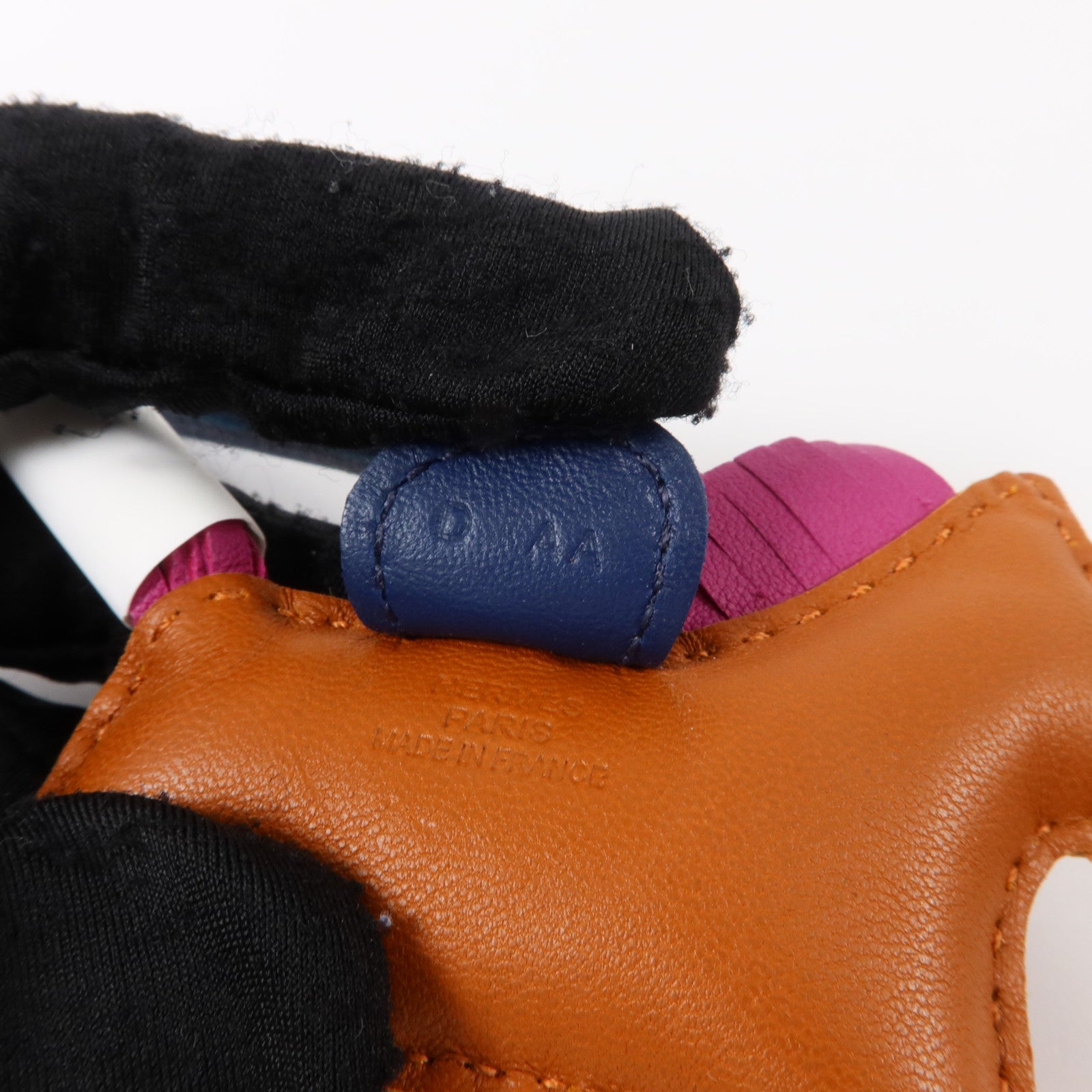 HERMES Milo皮革Rodeo PM掛飾Gold/Bleu Saphir/Rose Purple