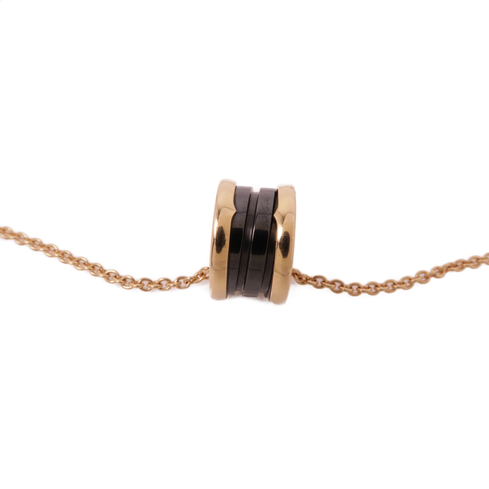 BVLGARI 18K玫瑰金/陶瓷B-zero1 Necklace金扣項鏈