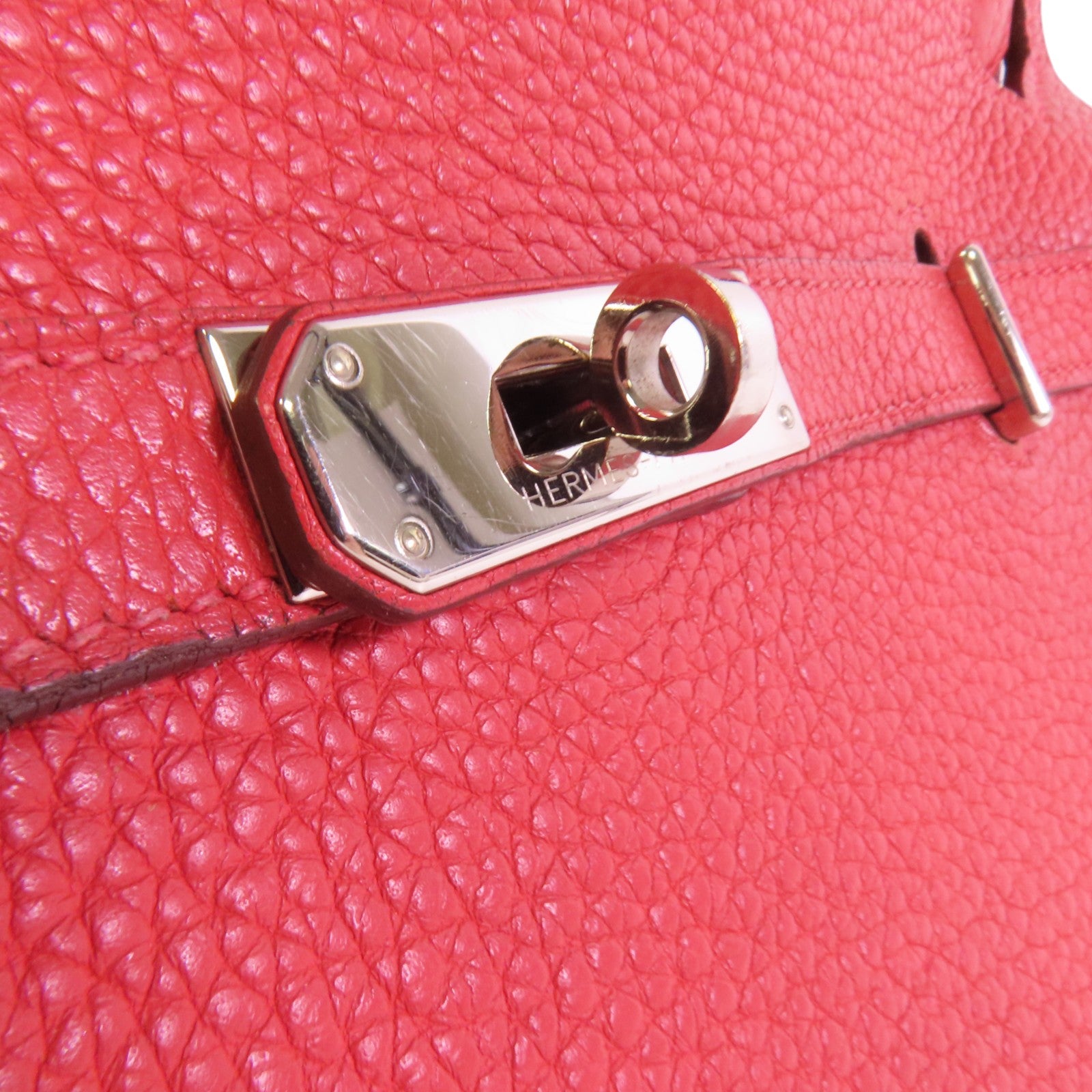 HERMES Clemence皮革Jypsiere 28銀扣肩背袋