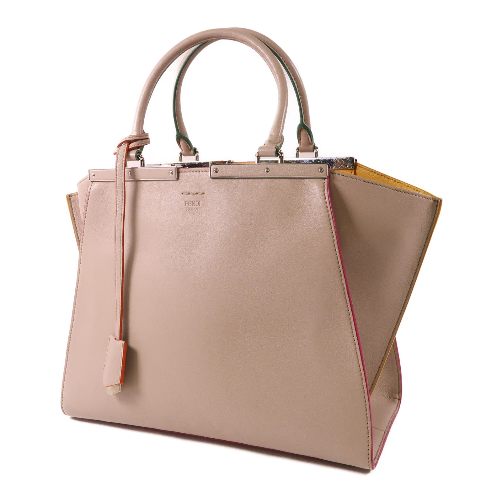 FENDI SHW Handbag 8BH279 Calfskin Leather Grey