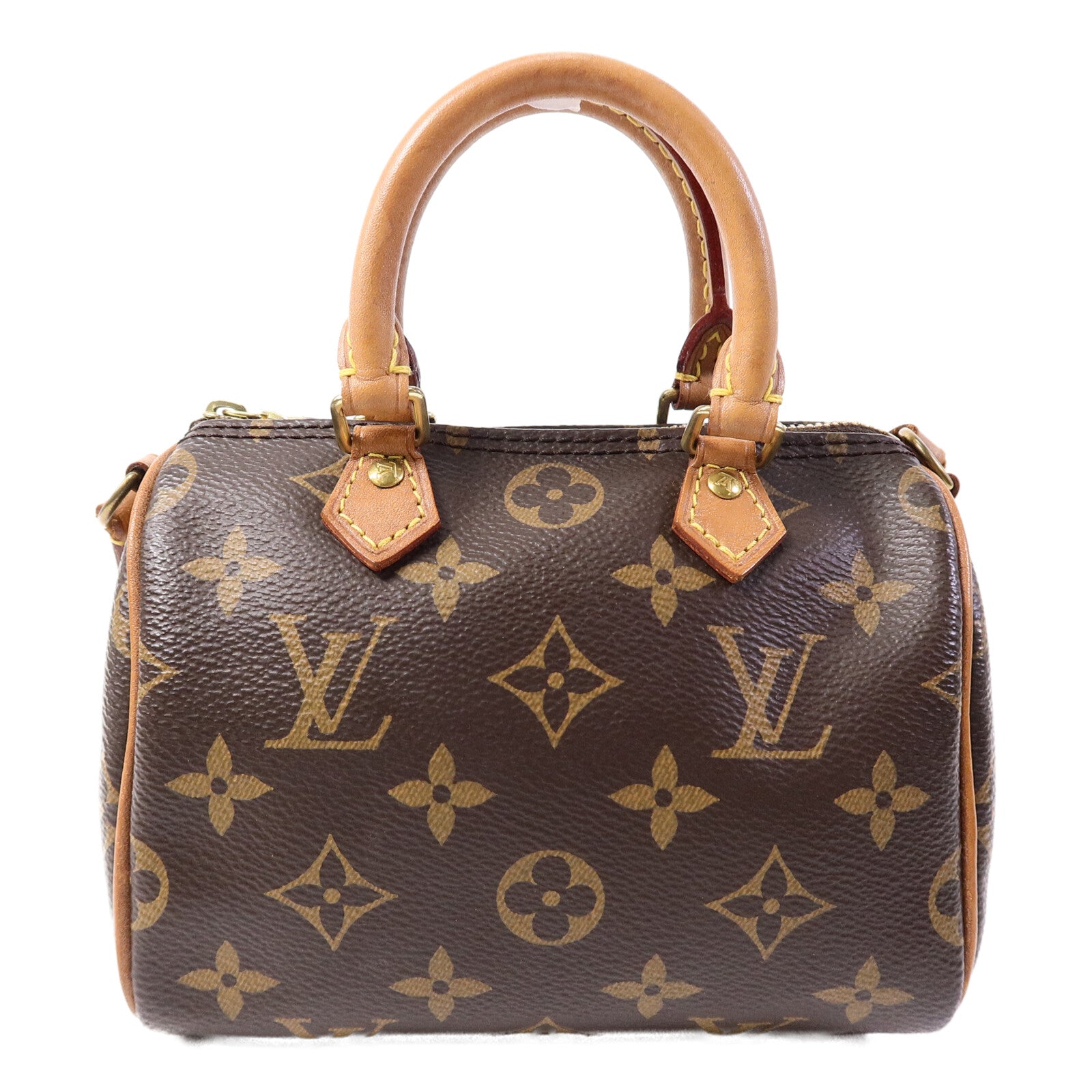 LOUIS VUITTON Monogram Nano Speedy手挽肩背兩用袋棕色