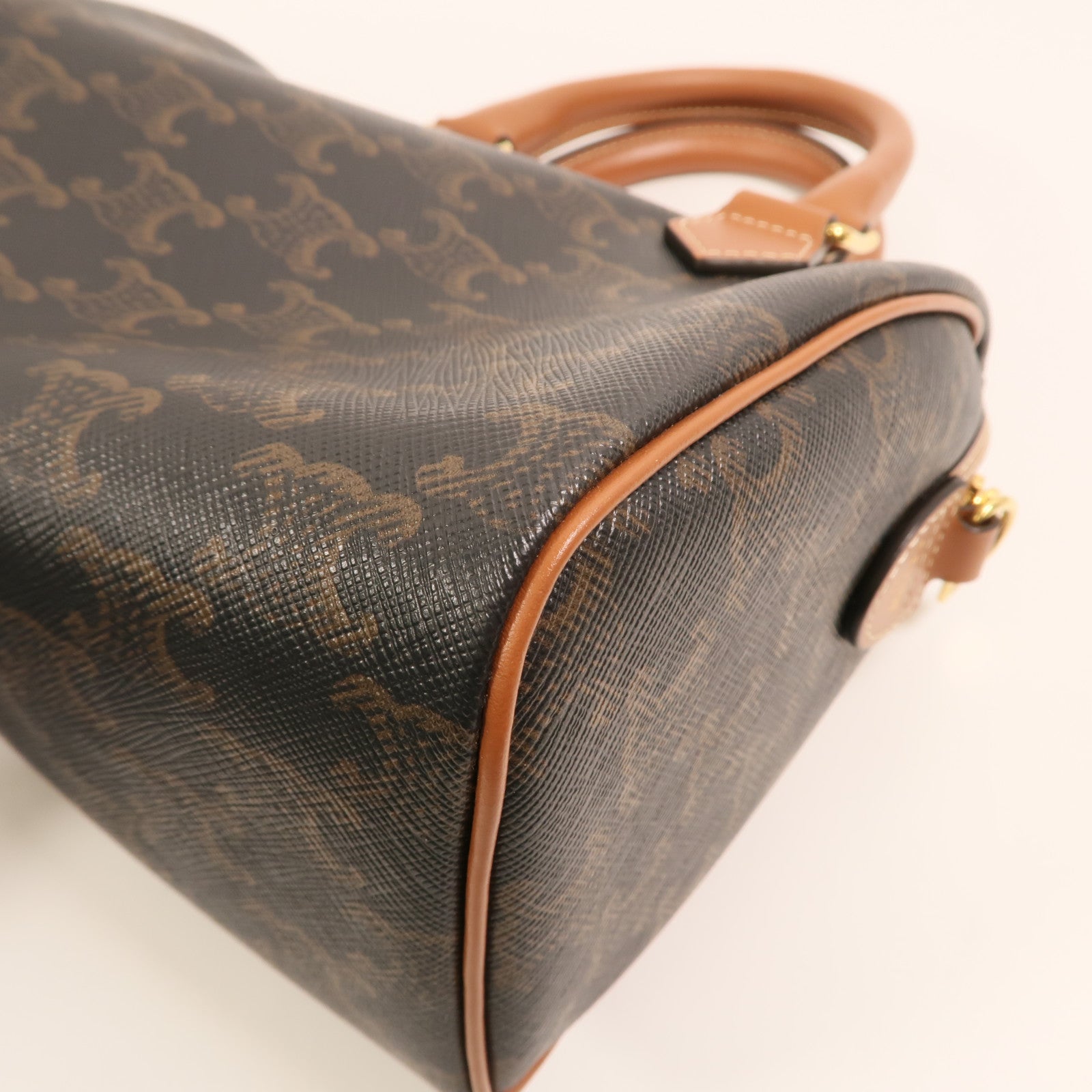 CELINE 塗層帆布Shoulder Bag金扣手挽肩背兩用袋