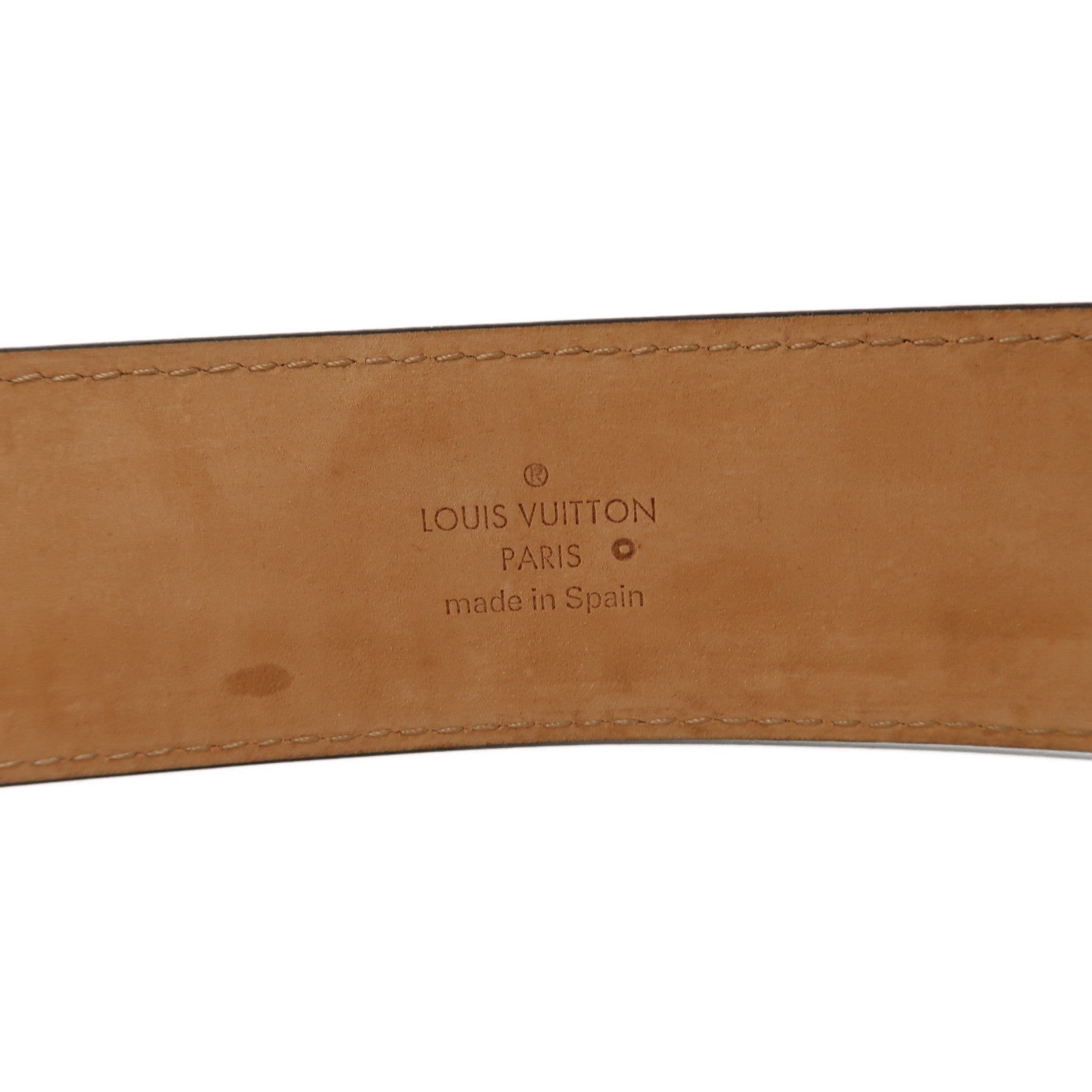 LOUIS VUITTON Monogram Belt金扣皮帶啡色