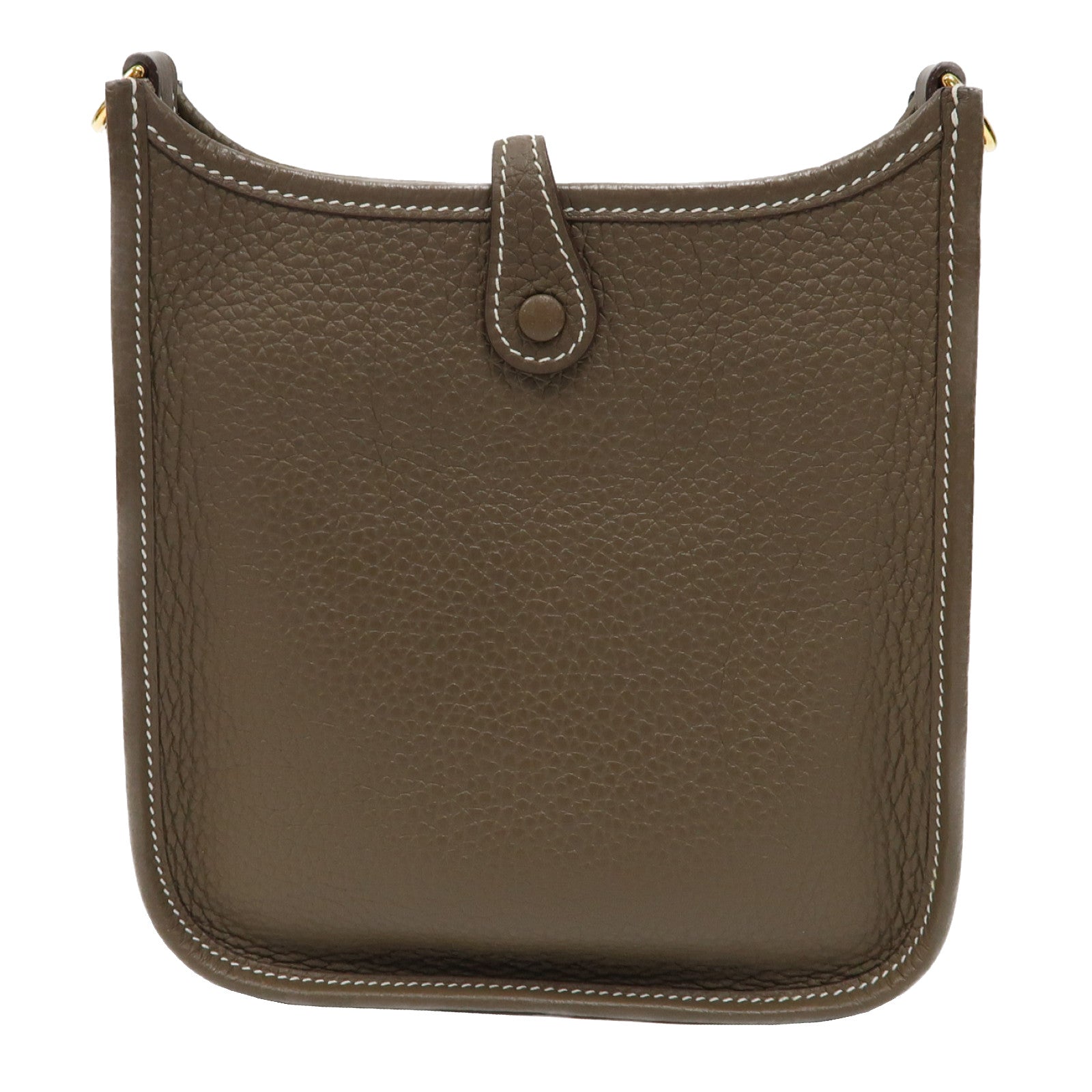 HERMES Clemence皮革Evelyne TPM金扣肩背袋大象灰色