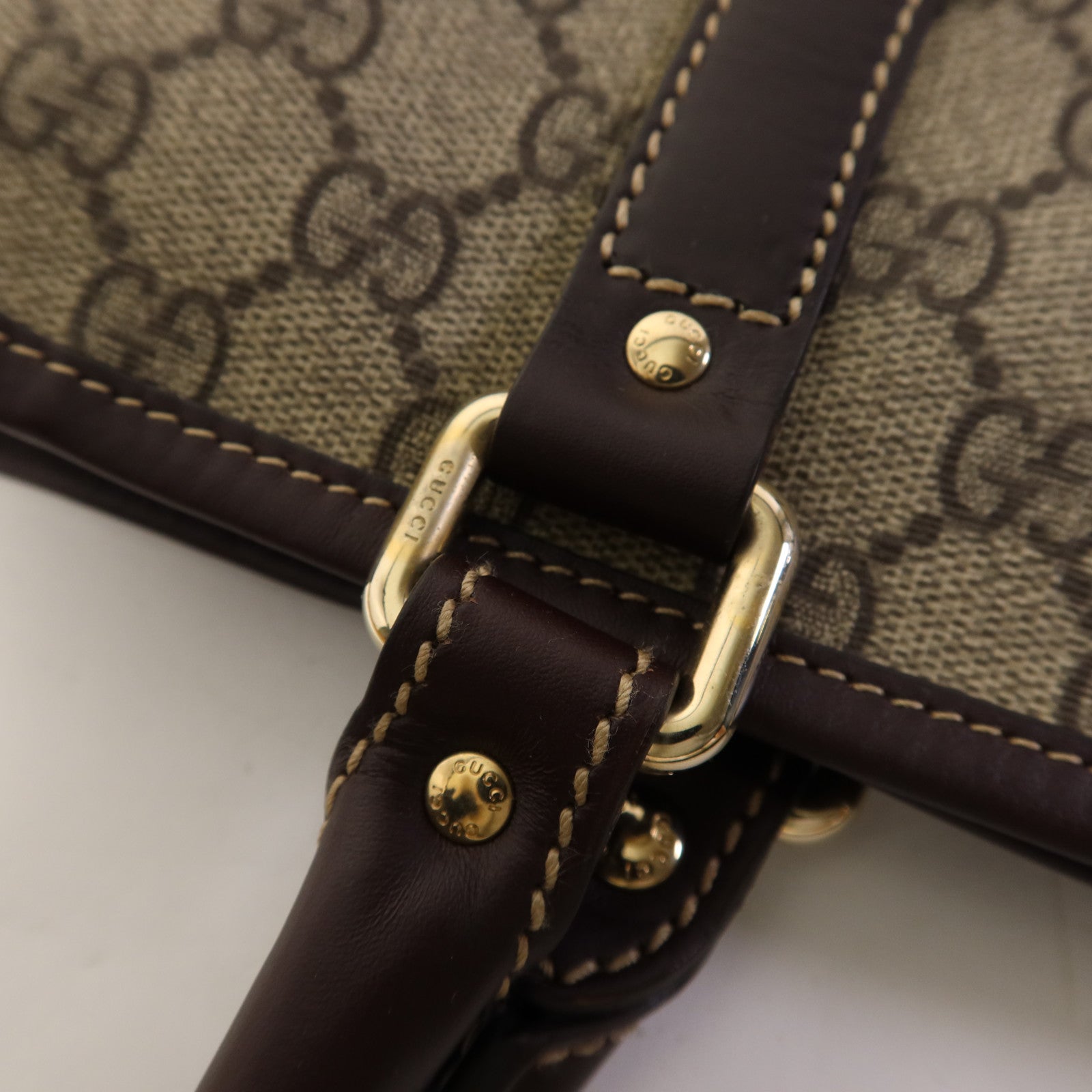 GUCCI 【激減優惠】塗層帆布Tote Bag金扣手挽袋