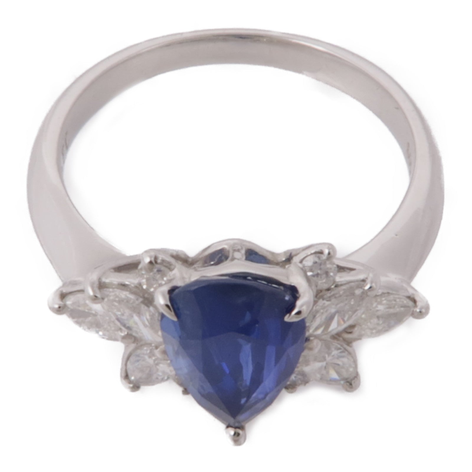 JEWELRY PT900鉑金Sapphire Diamond Ring鑽石/藍寶石戒指US#6