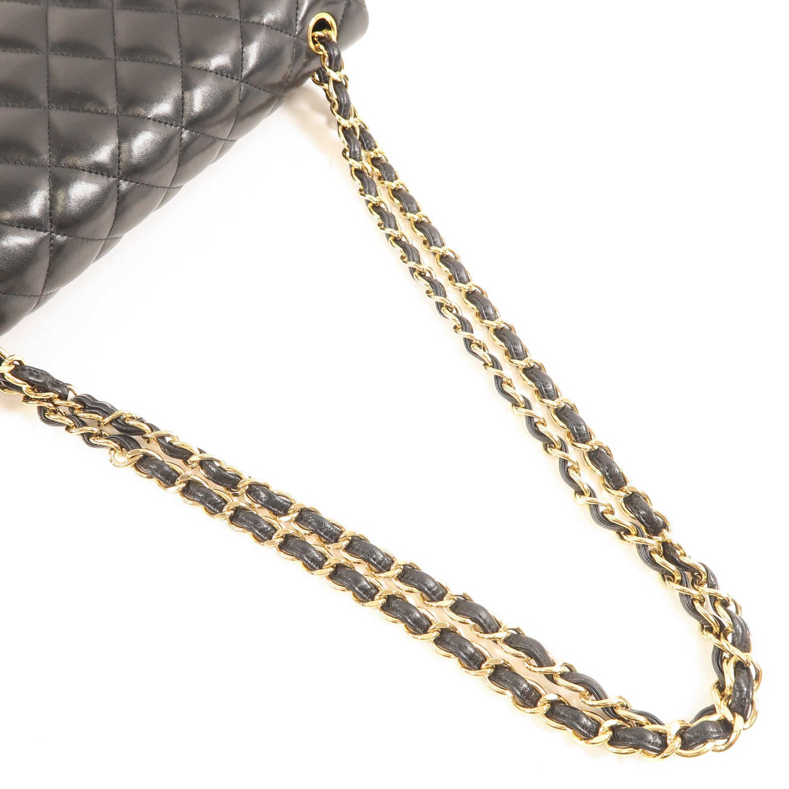 CHANEL 羊皮皮革Large Classic金扣鏈帶肩背袋
