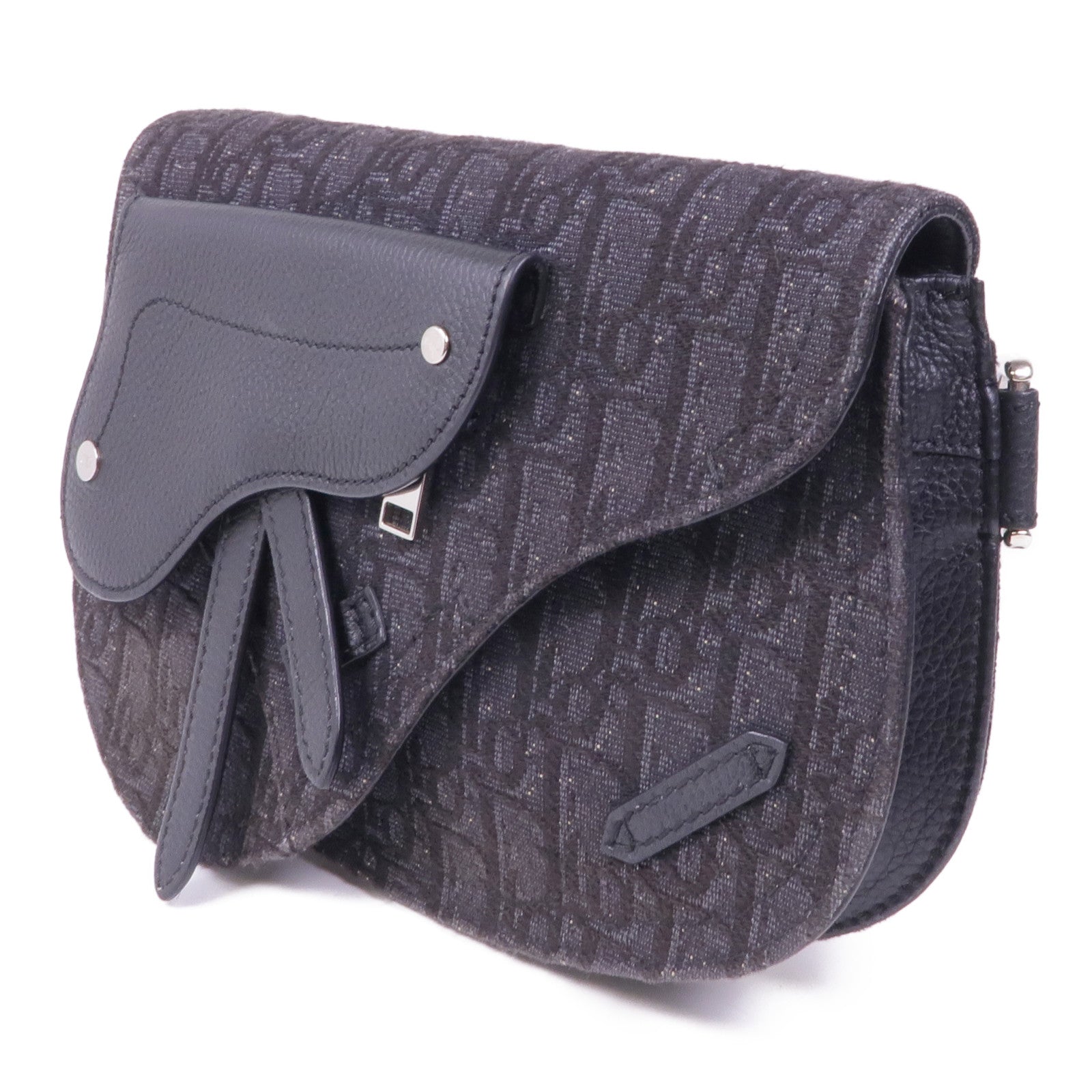 Dior 帆布/皮革Saddle Bag肩背袋