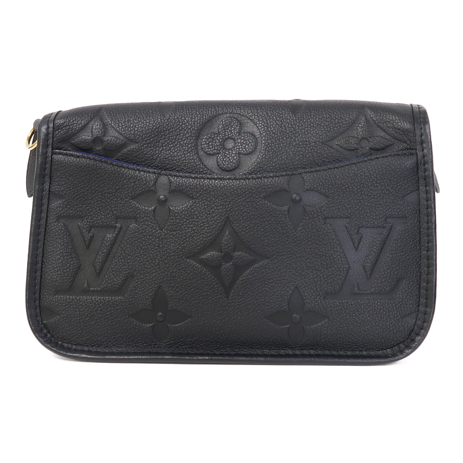 LOUIS VUITTON Monogram Empreinte Diane金扣肩背袋黑色