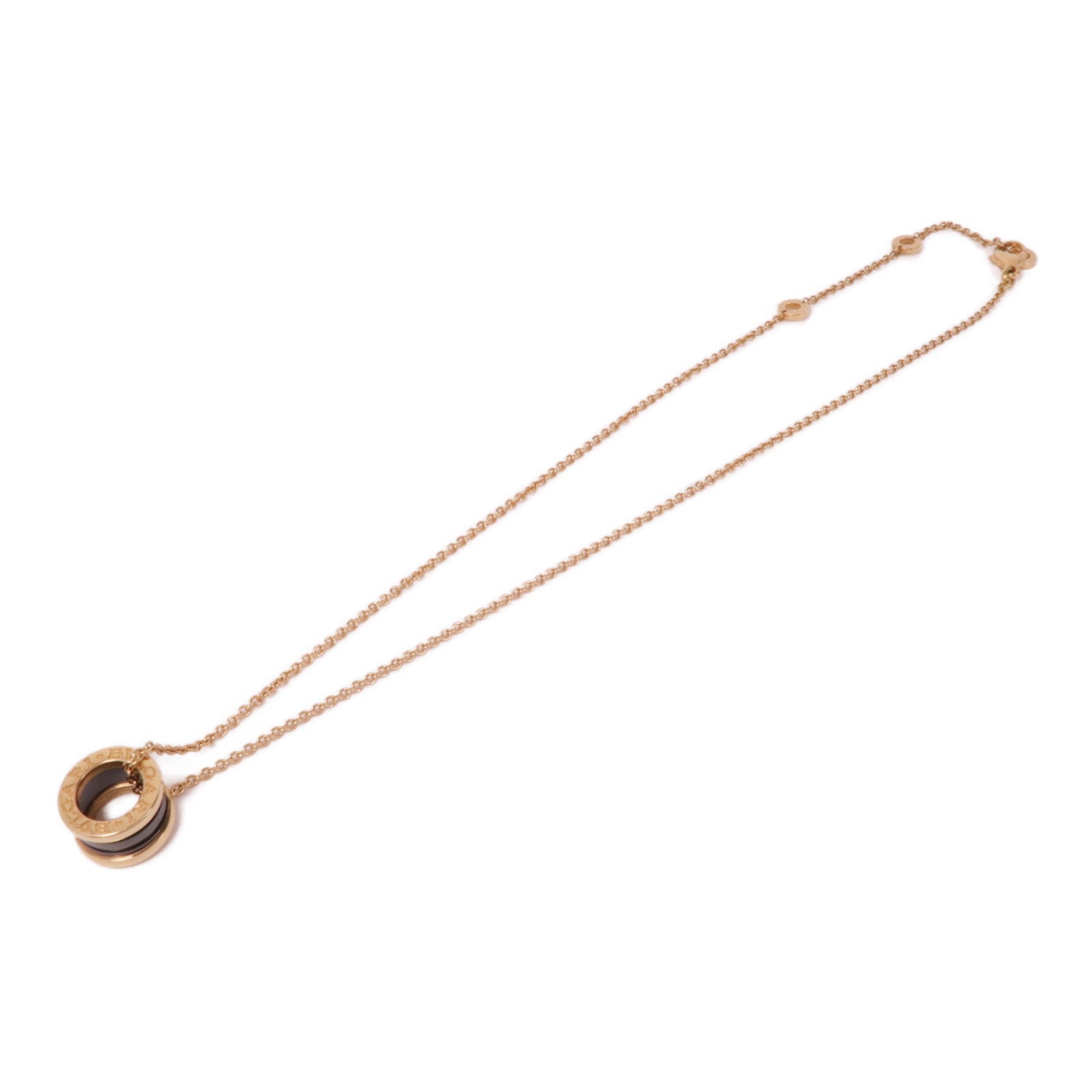 BVLGARI 18K玫瑰金/陶瓷B-zero1 Necklace金扣項鏈