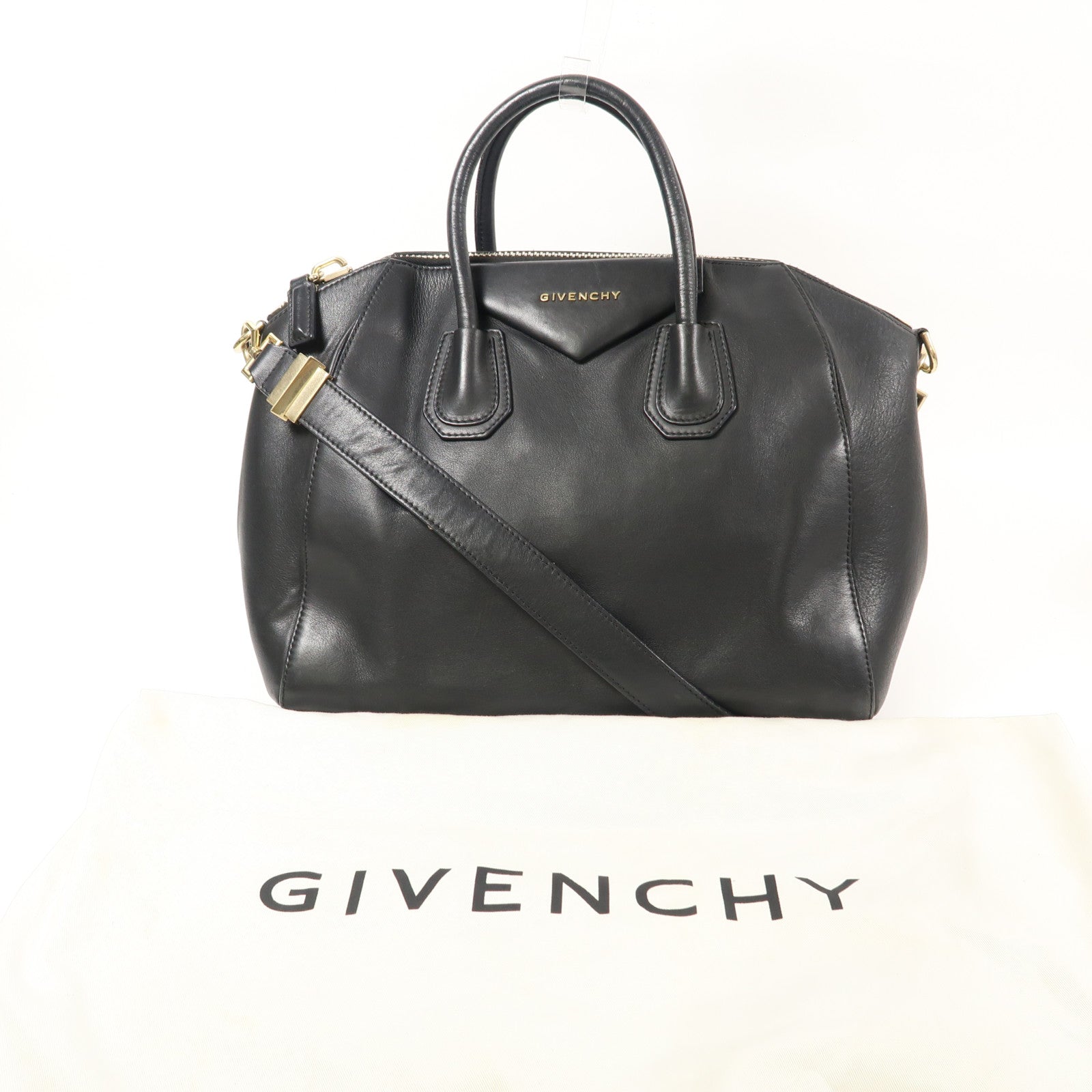 GIVENCHY 【激減優惠】牛皮皮革2 Way Shoulder金扣手挽肩背兩用袋