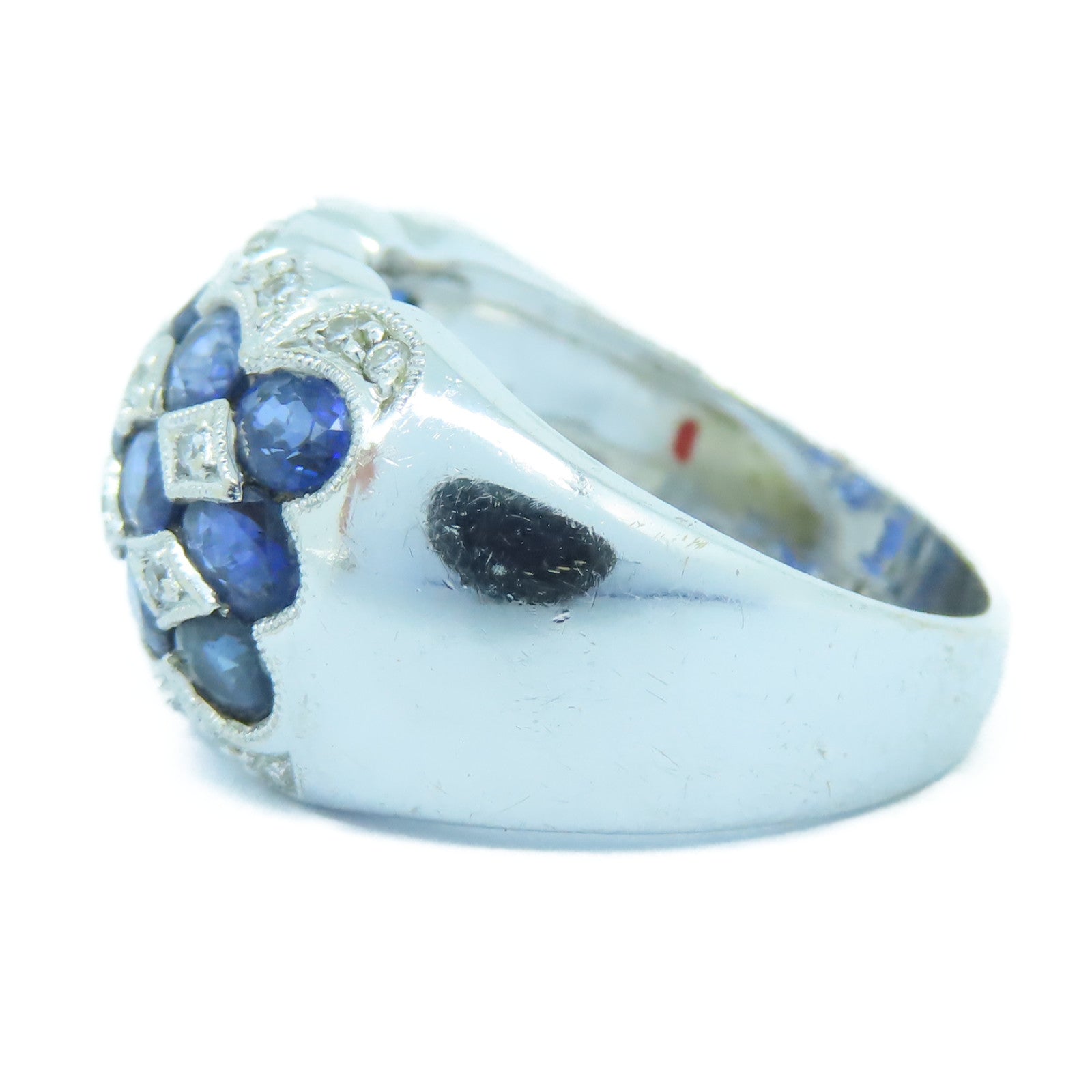 JEWELRY 【激減優惠】18K白金Sapphire Diamond Ring鑽石/藍寶石戒指US#7