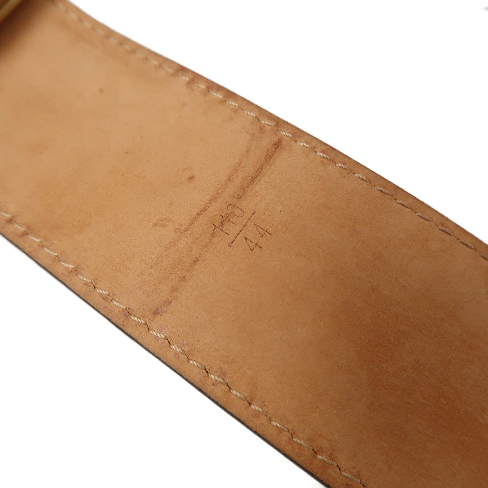 LOUIS VUITTON Monogram Belt金扣皮帶啡色