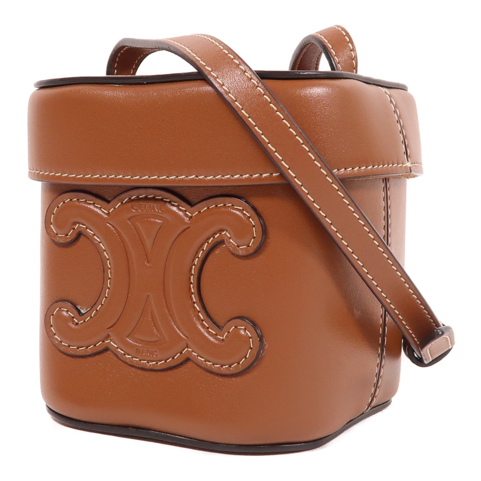 CELINE 牛皮皮革Small Box Cuir金扣肩背袋