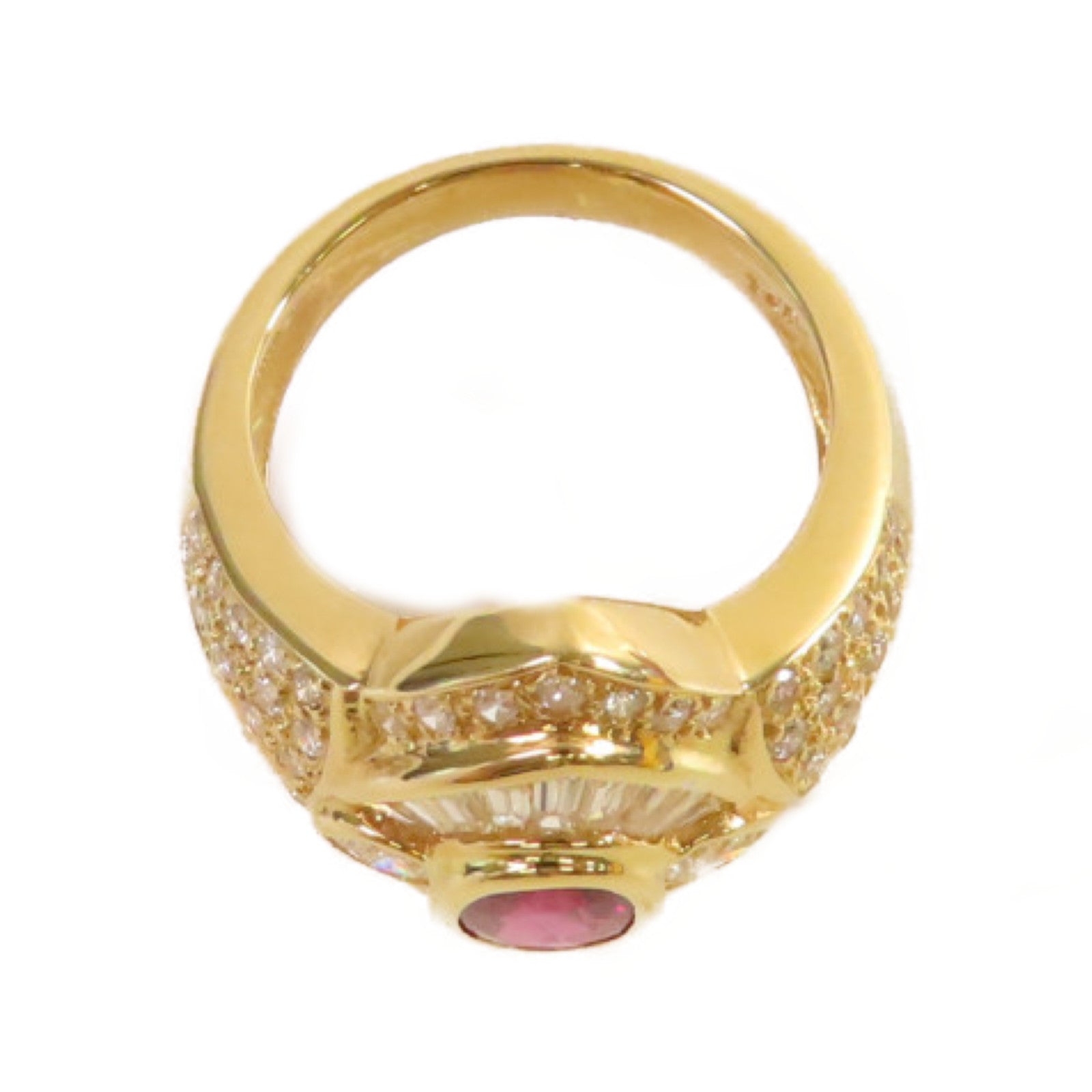 JEWELRY 【激減優惠】18K黃金/1.28ct紅寶石/1.51ct鑽石Ruby Ring戒指US#6.75