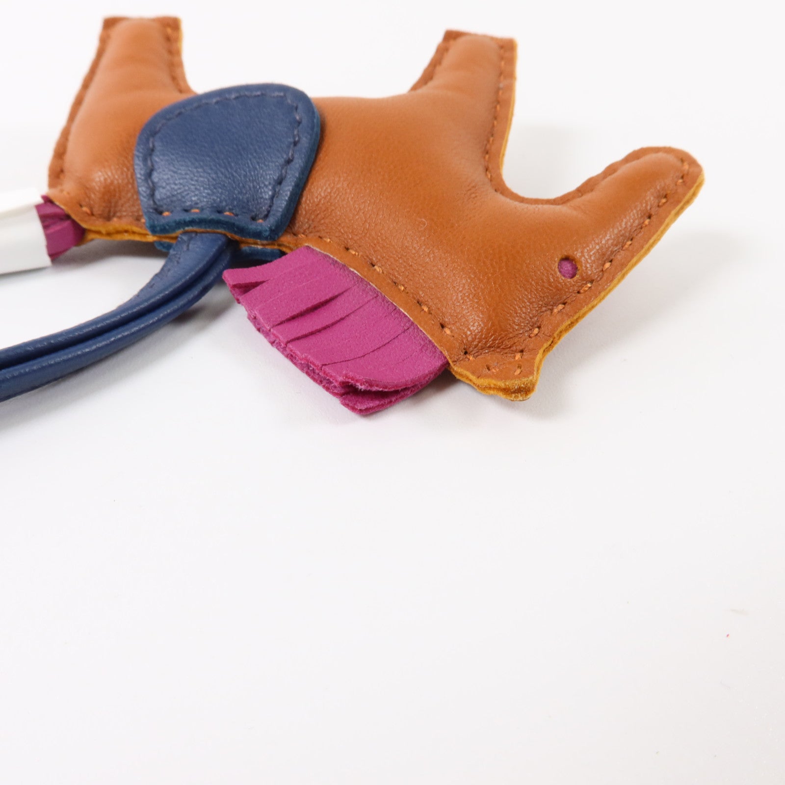 HERMES Milo皮革Rodeo PM掛飾Gold/Bleu Saphir/Rose Purple