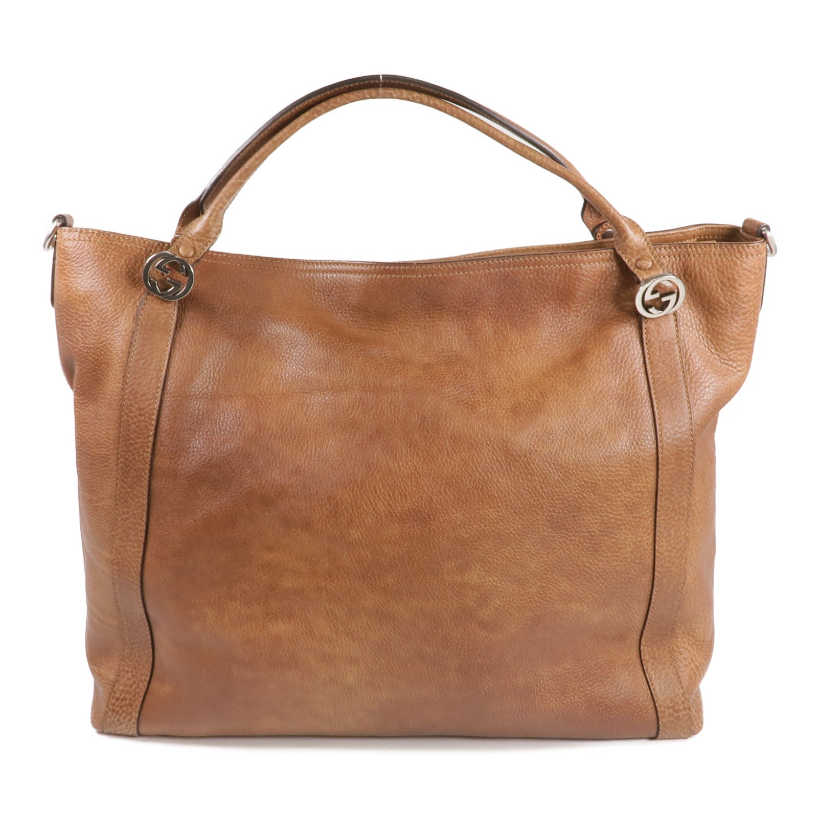 GUCCI 牛皮皮革2way Shoulder Bag銀扣手挽肩背兩用袋