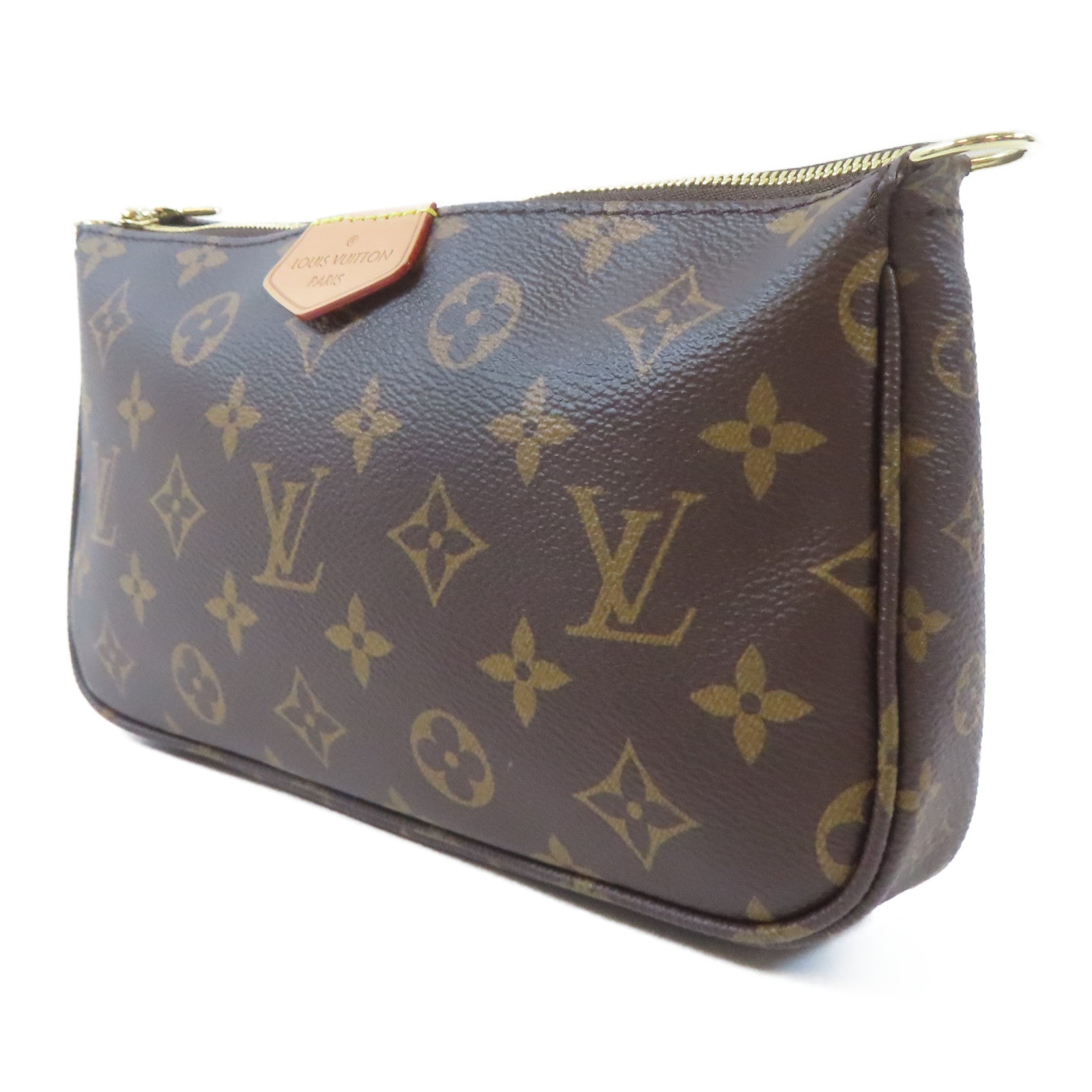 LOUIS VUITTON Monogram Multi Pochette Accessories金扣肩背袋啡色
