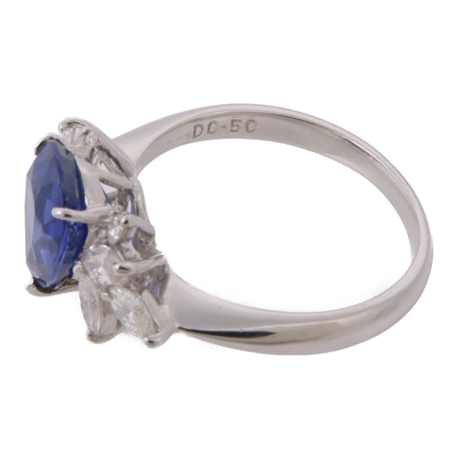 JEWELRY PT900鉑金Sapphire Diamond Ring鑽石/藍寶石戒指US#6