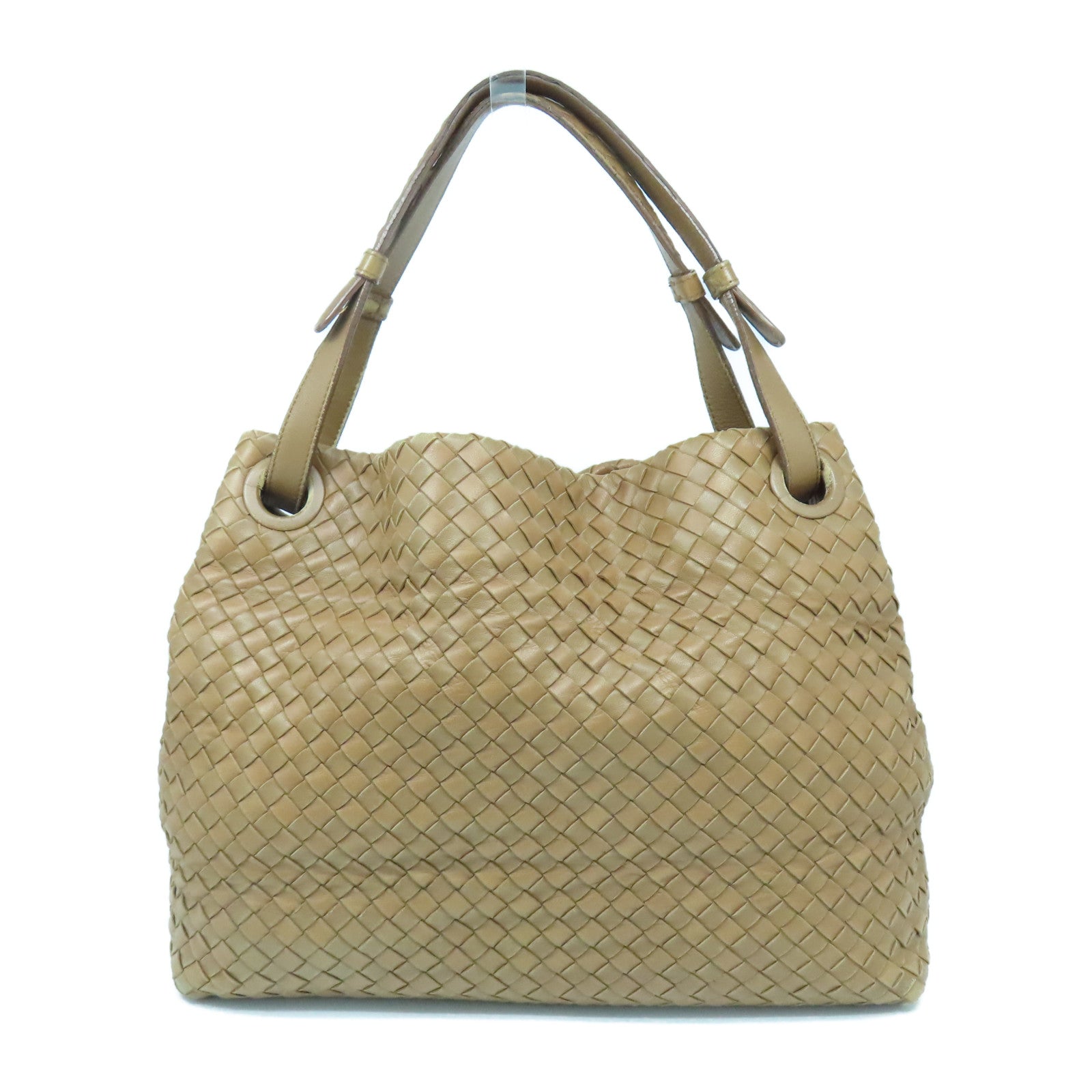 BOTTEGA VENETA 【激減優惠】羊皮皮革Shoulder Bag金扣肩背袋啡色